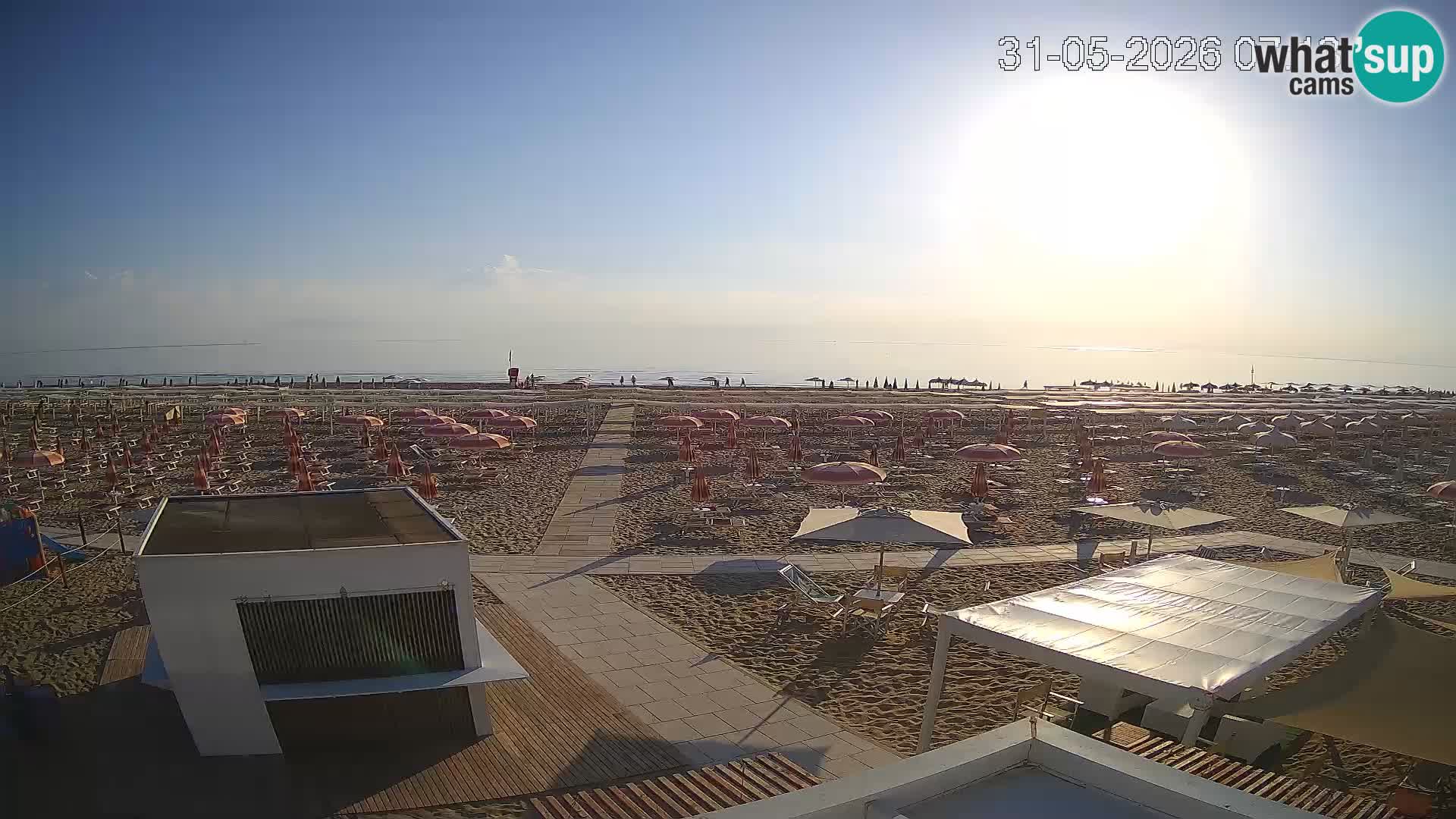 Live webcam Riccione Strand – Bagni Oreste spiaggia 115 – Italien