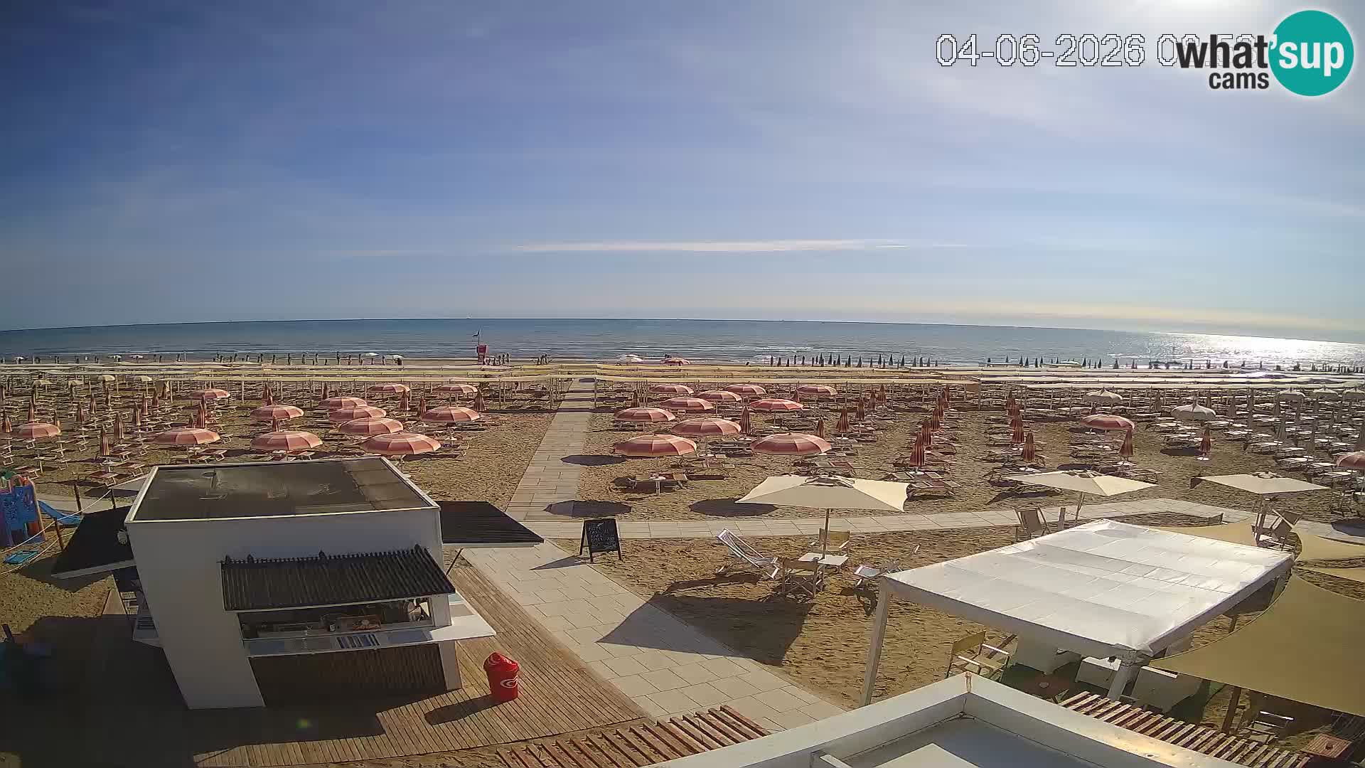 Live webcam Riccione Strand – Bagni Oreste spiaggia 115 – Italien