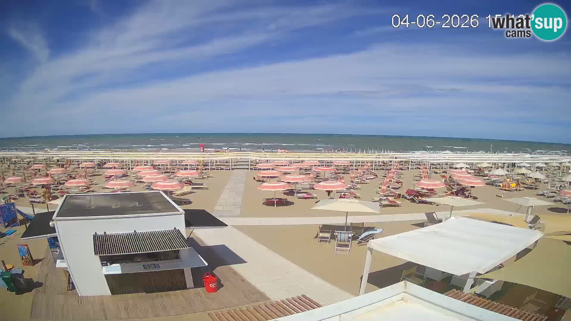 Live webcam Riccione Strand – Bagni Oreste spiaggia 115 – Italien