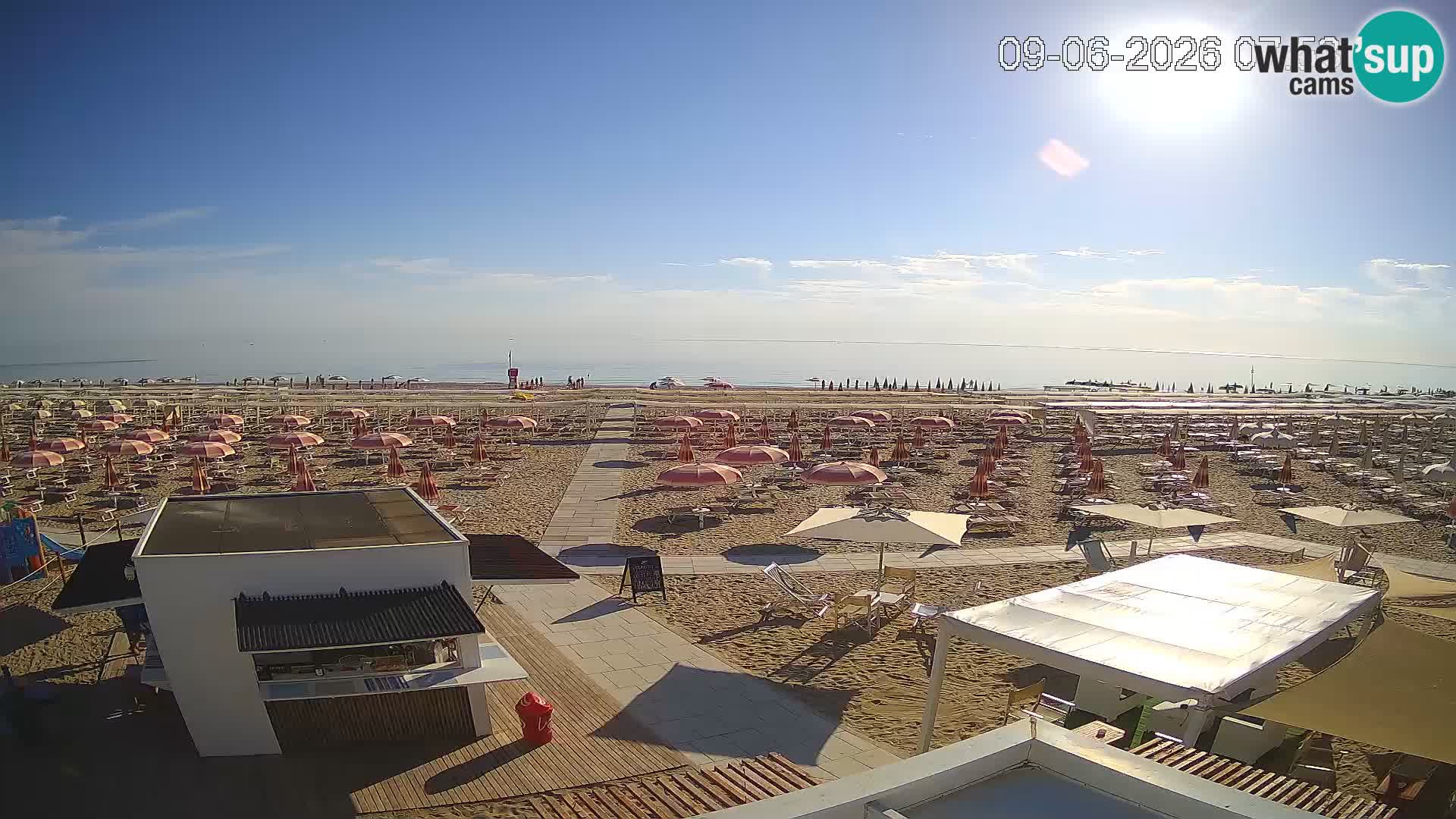 Live webcam Riccione Strand – Bagni Oreste spiaggia 115 – Italien
