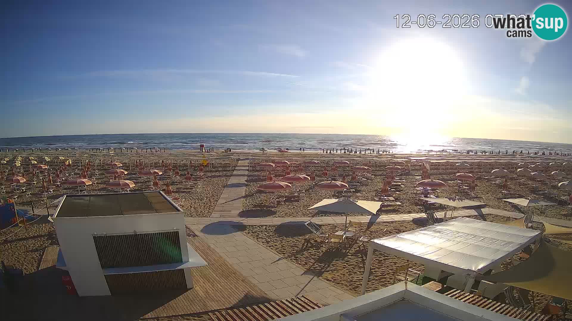 Live webcam Riccione Strand – Bagni Oreste spiaggia 115 – Italien