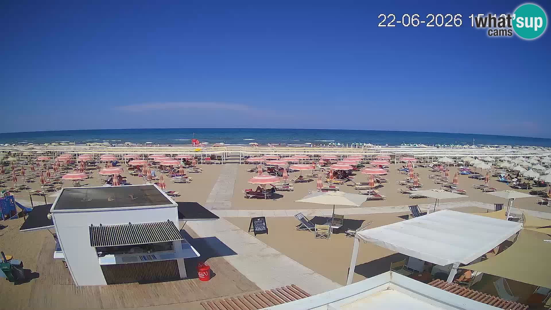 Live webcam Riccione Strand – Bagni Oreste spiaggia 115 – Italien