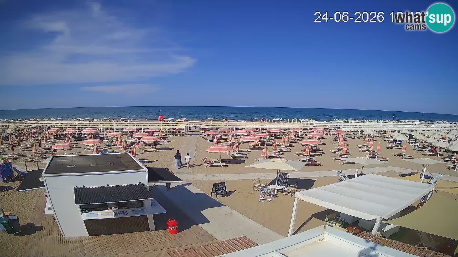 Live webcam Riccione Strand – Bagni Oreste spiaggia 115 – Italien