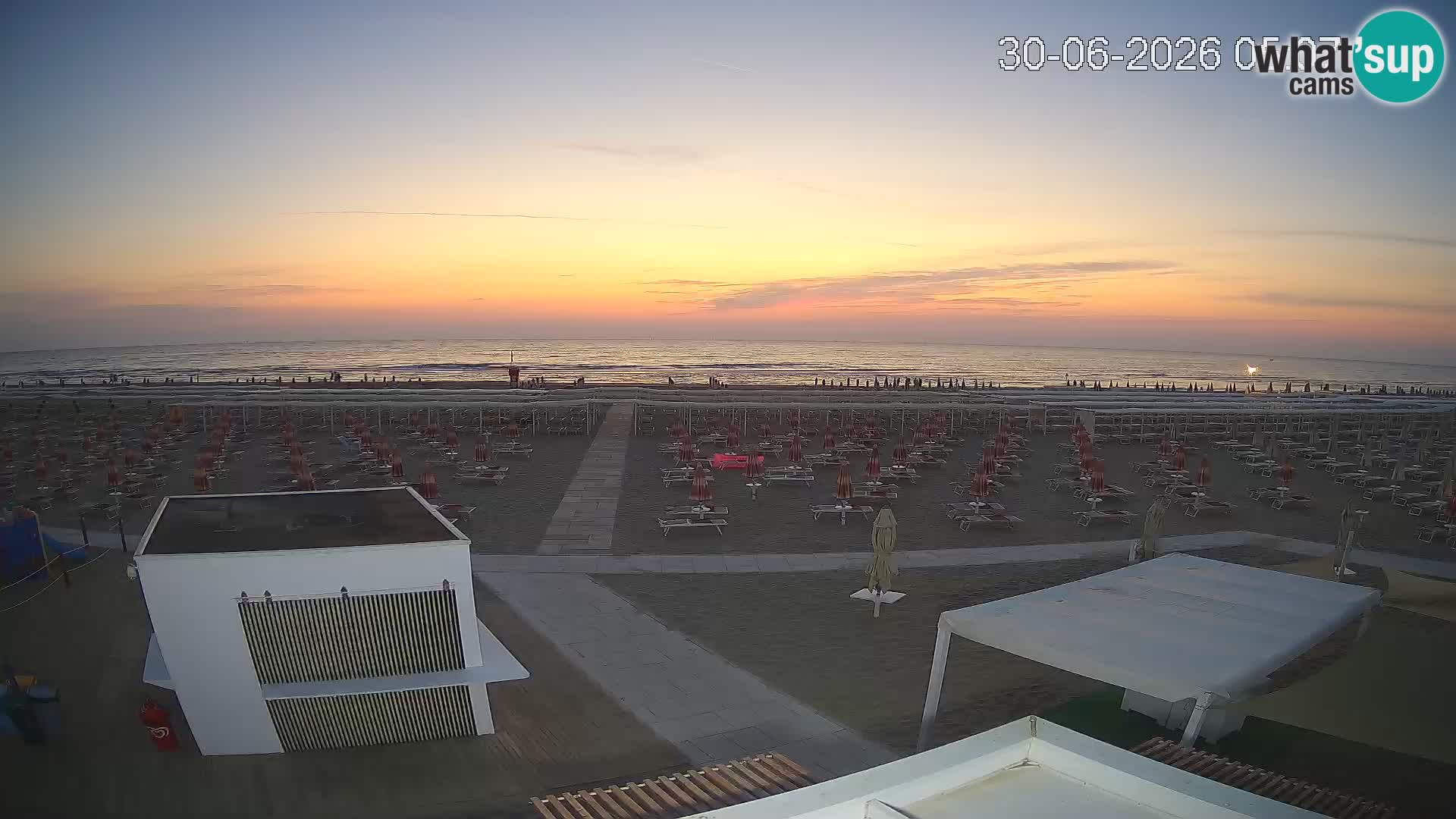 Live webcam Riccione Strand – Bagni Oreste spiaggia 115 – Italien