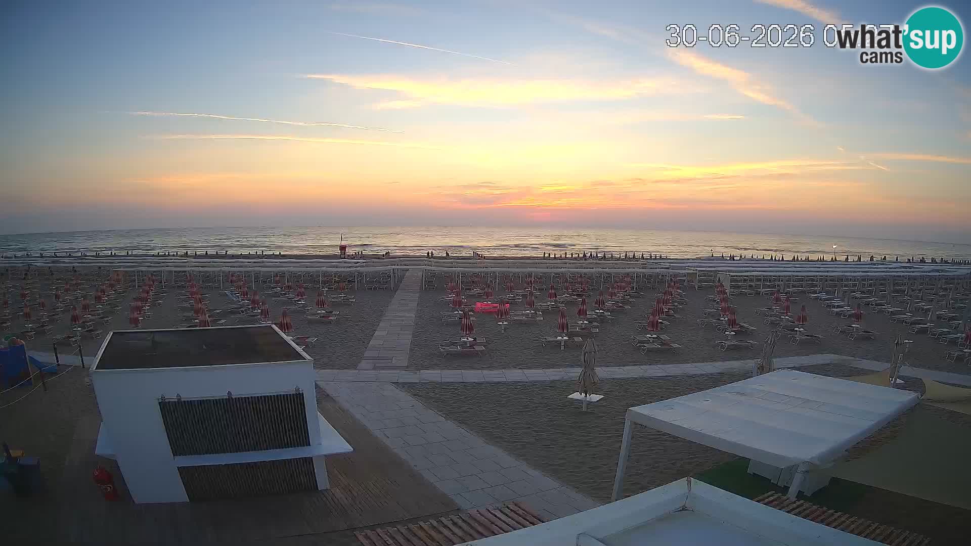 Live webcam Riccione Strand – Bagni Oreste spiaggia 115 – Italien