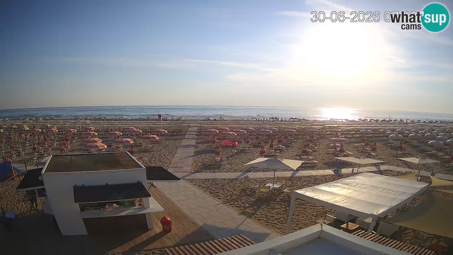 Spletna kamera plaža Riccione – Bagni Oreste spiaggia 115 – Italija