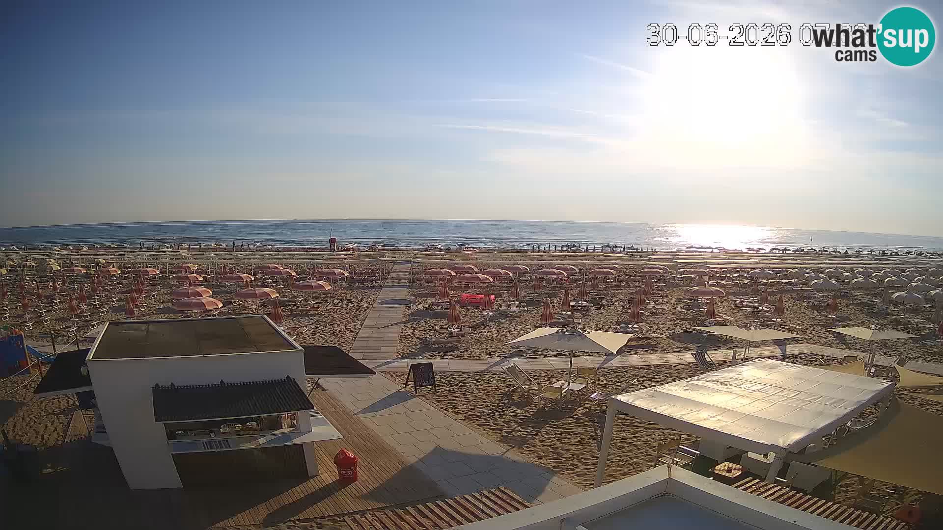 Spletna kamera plaža Riccione – Bagni Oreste spiaggia 115 – Italija