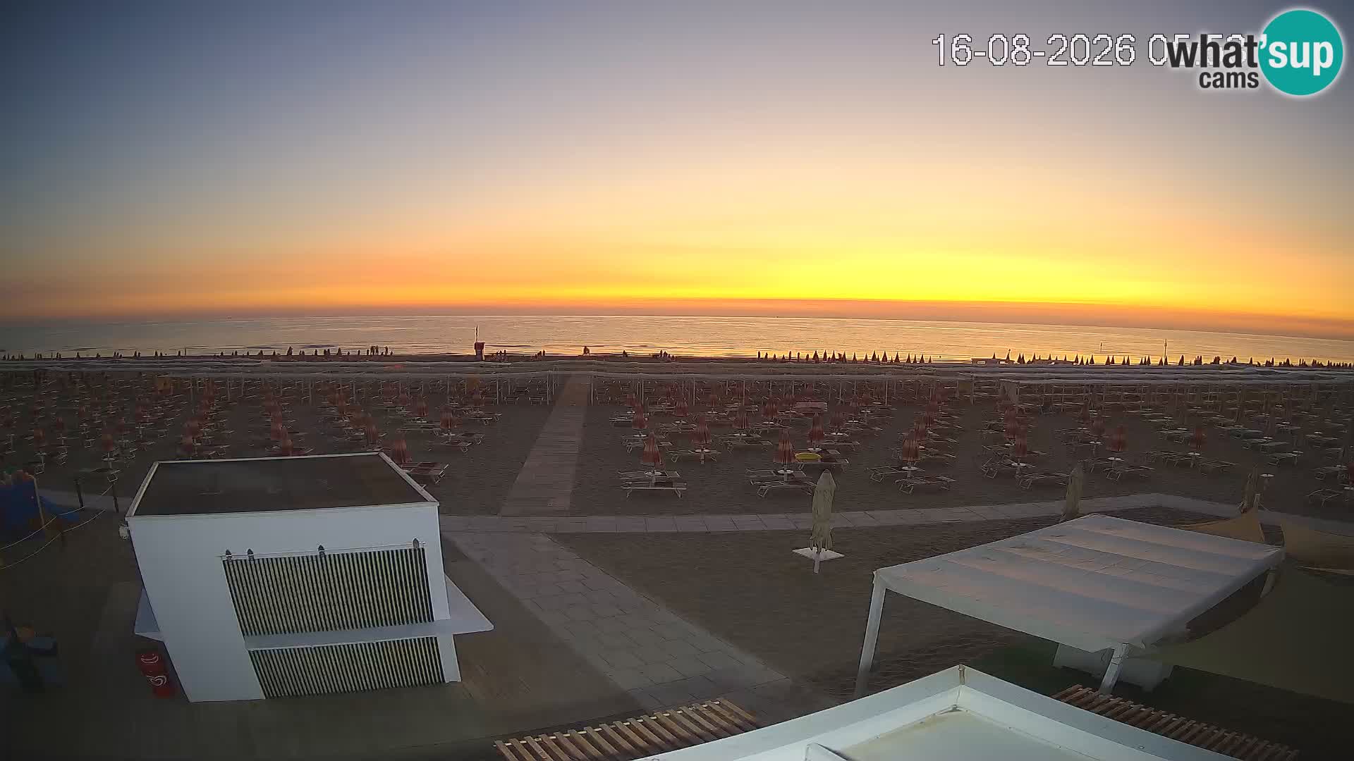Live webcam Riccione Strand – Bagni Oreste spiaggia 115 – Italien