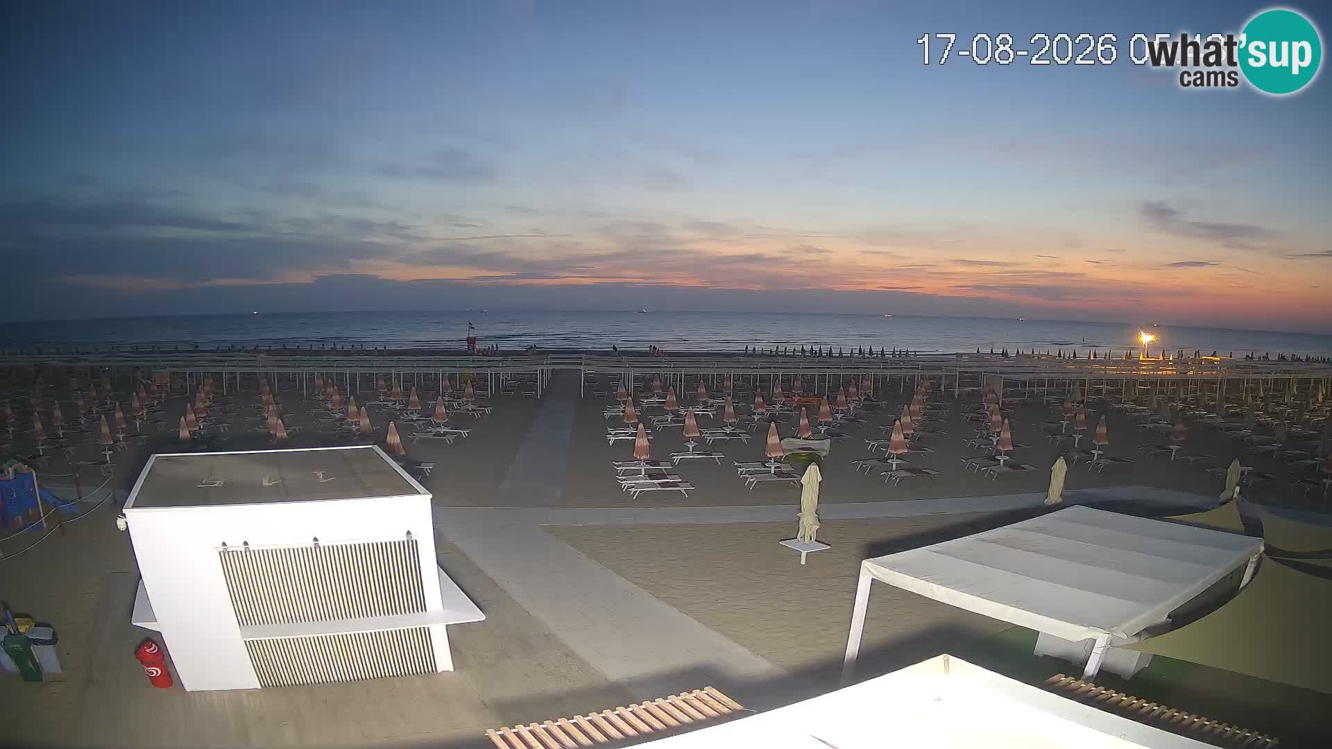 Live webcam Riccione Strand – Bagni Oreste spiaggia 115 – Italien