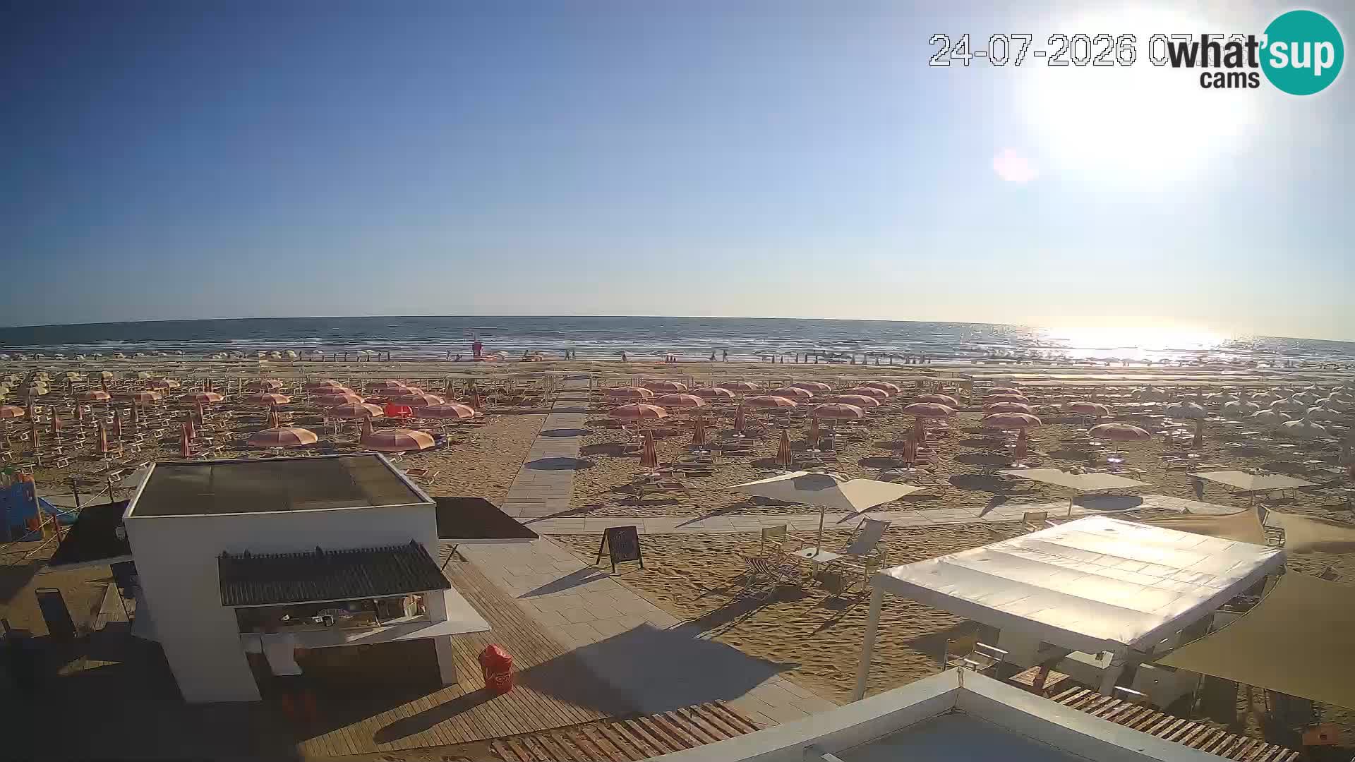 Live webcam Riccione Strand – Bagni Oreste spiaggia 115 – Italien