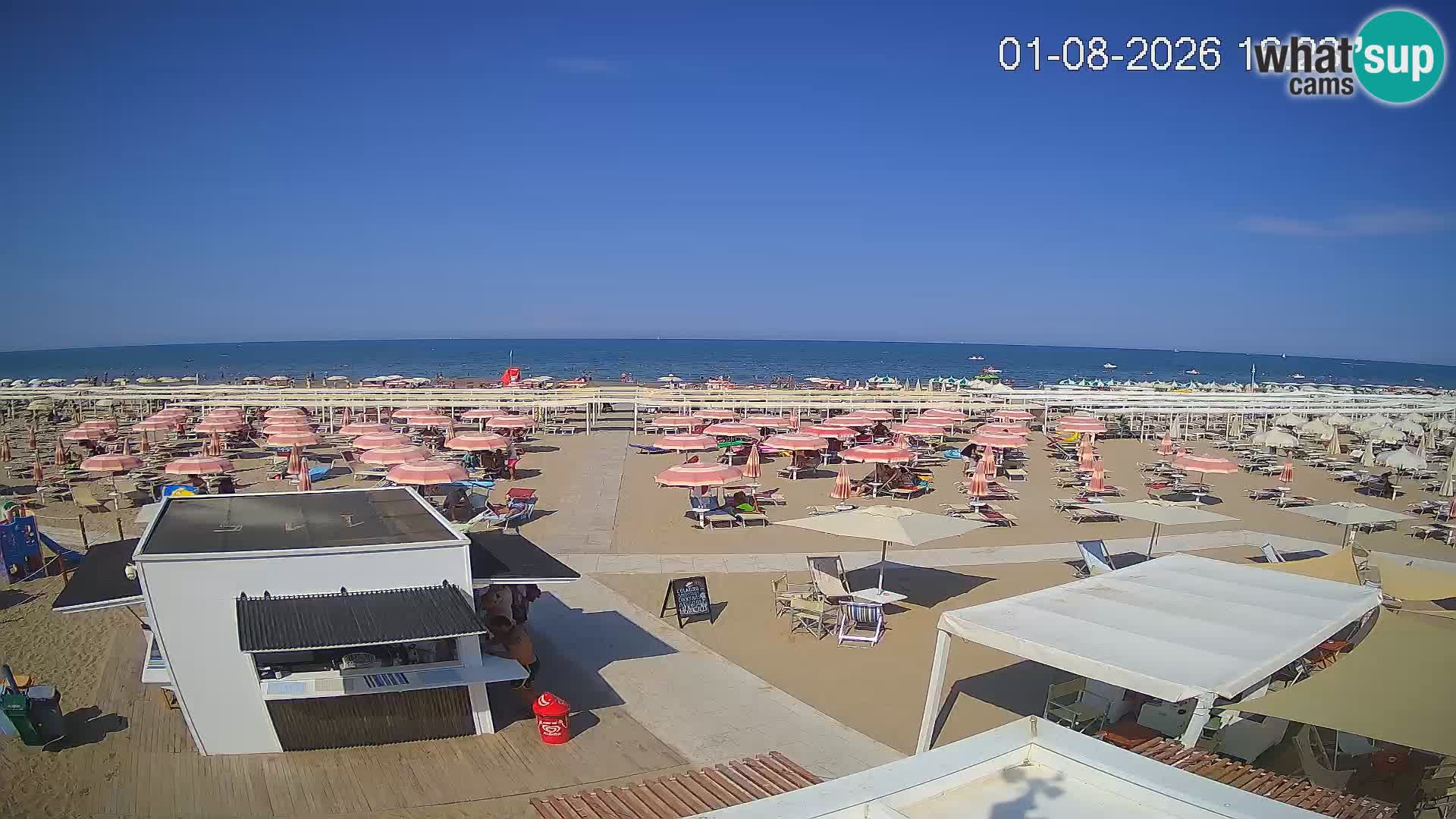 Live webcam Riccione Strand – Bagni Oreste spiaggia 115 – Italien