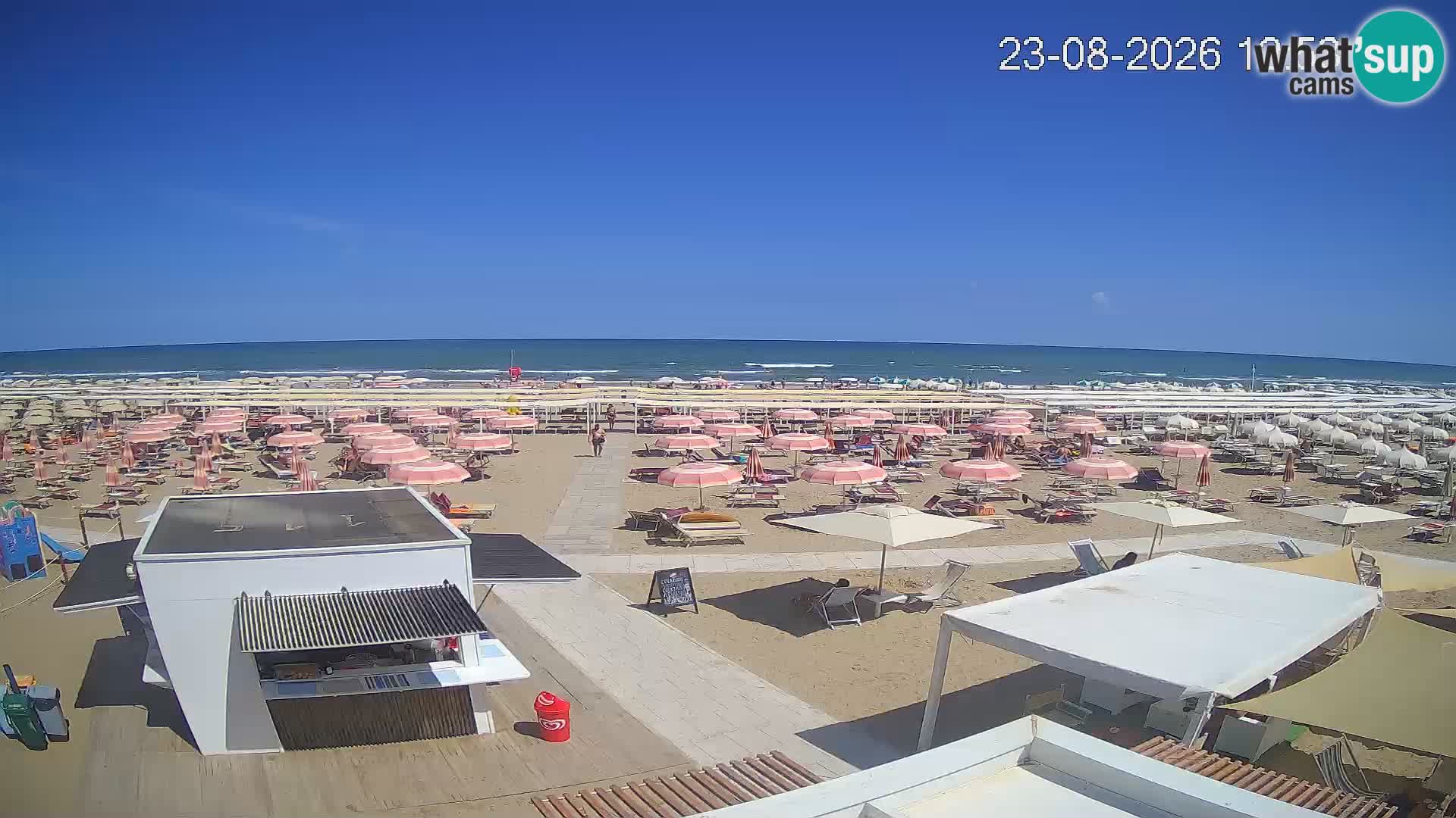 Live webcam Riccione Strand – Bagni Oreste spiaggia 115 – Italien