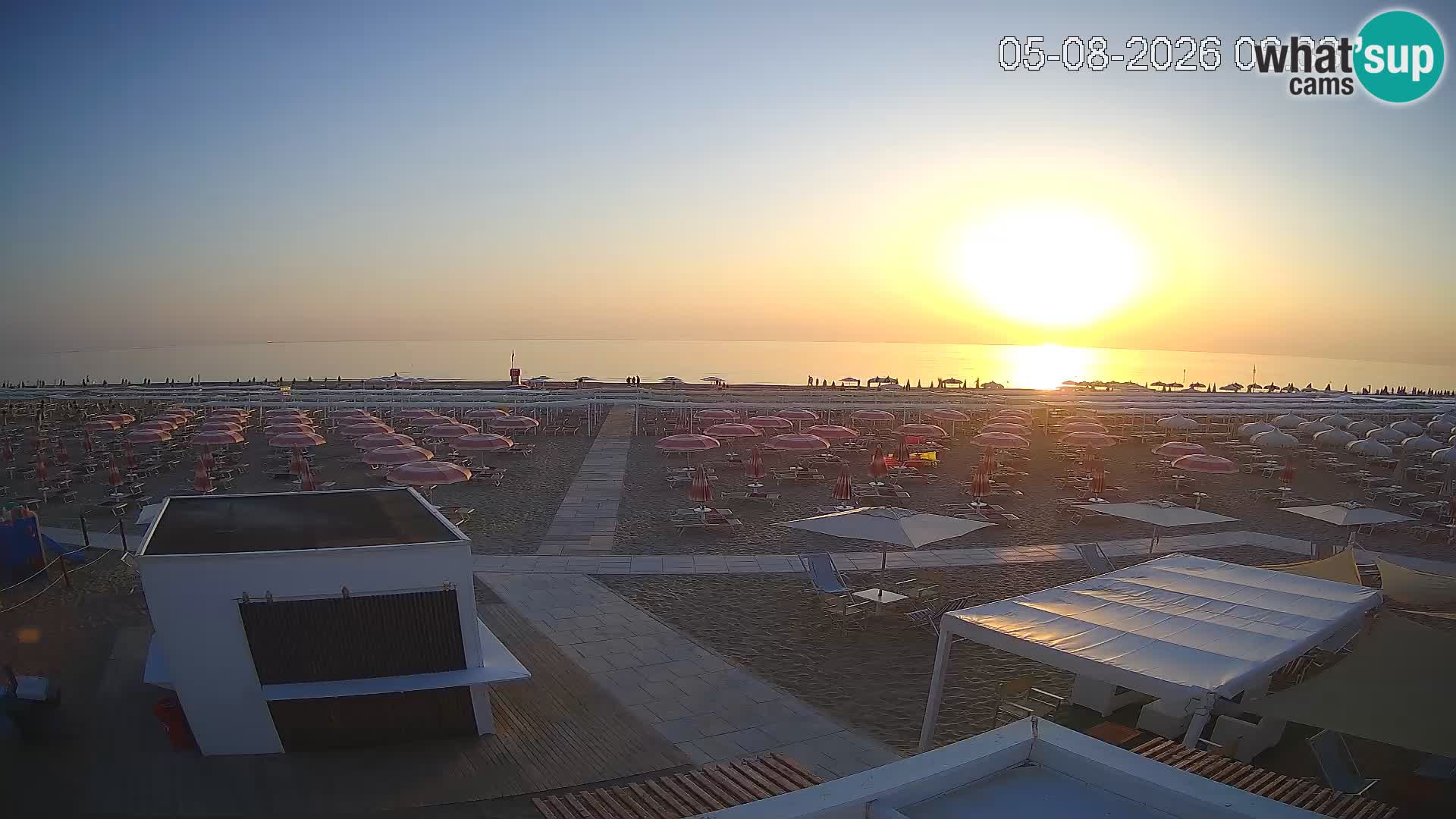 Live webcam Riccione Strand – Bagni Oreste spiaggia 115 – Italien