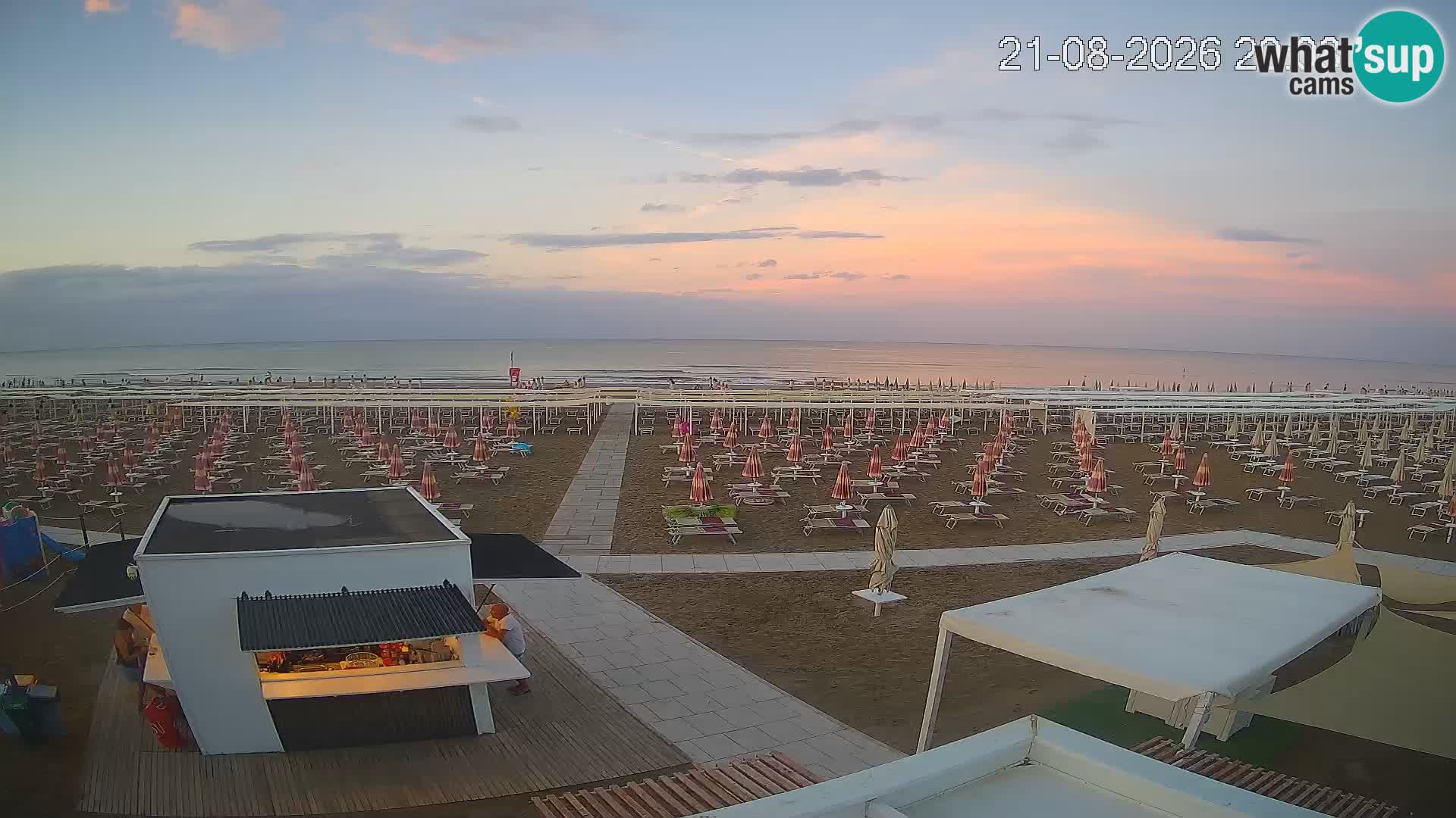 Live webcam Riccione Strand – Bagni Oreste spiaggia 115 – Italien