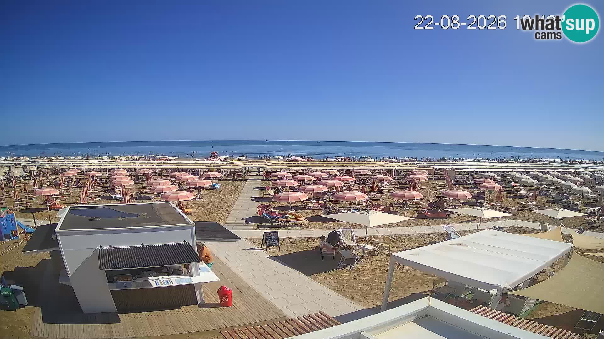 Live webcam Riccione Strand – Bagni Oreste spiaggia 115 – Italien