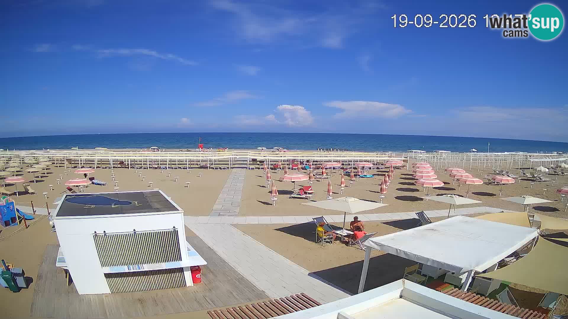 Live webcam Riccione Strand – Bagni Oreste spiaggia 115 – Italien