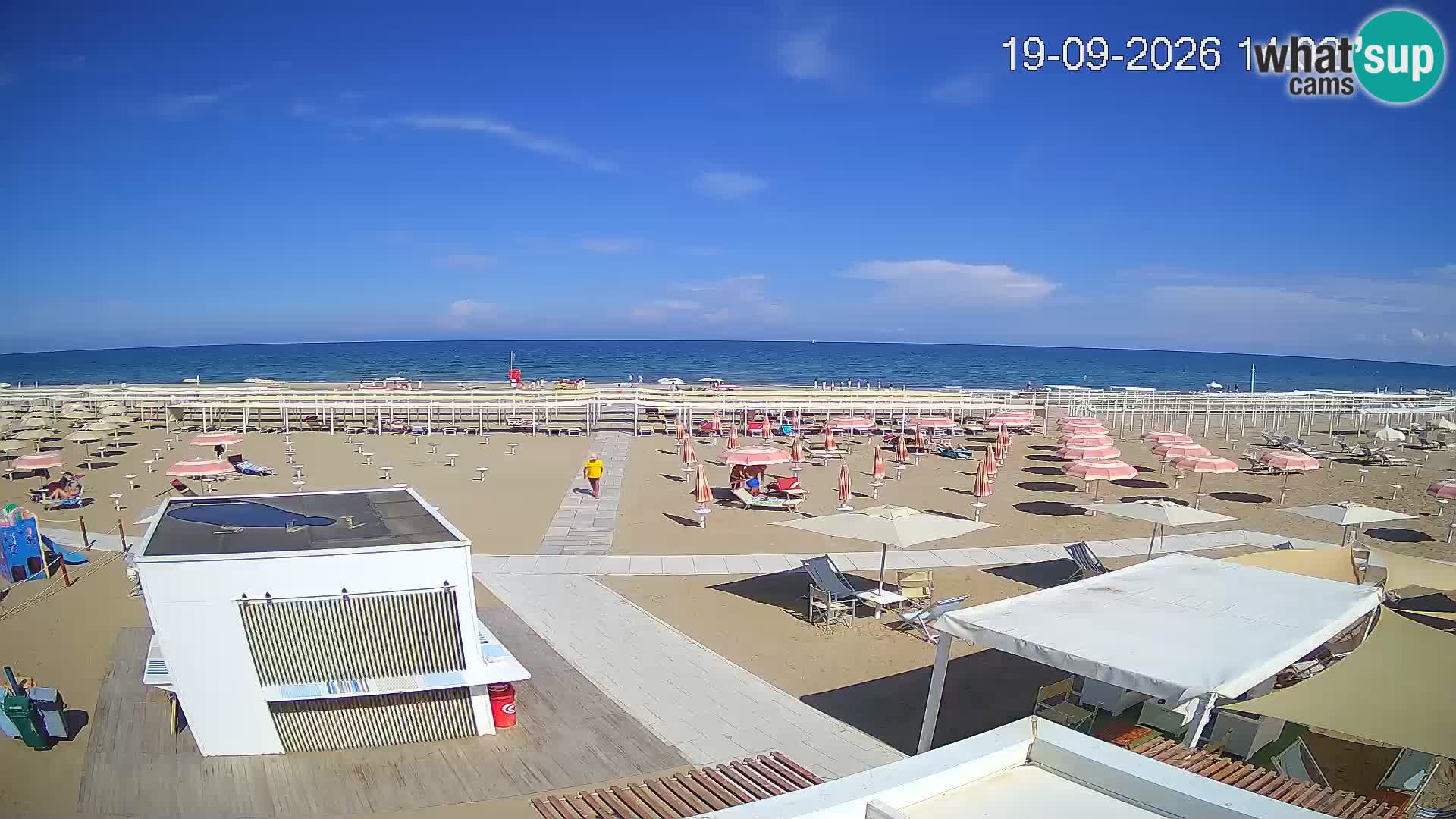 Live webcam Riccione Strand – Bagni Oreste spiaggia 115 – Italien