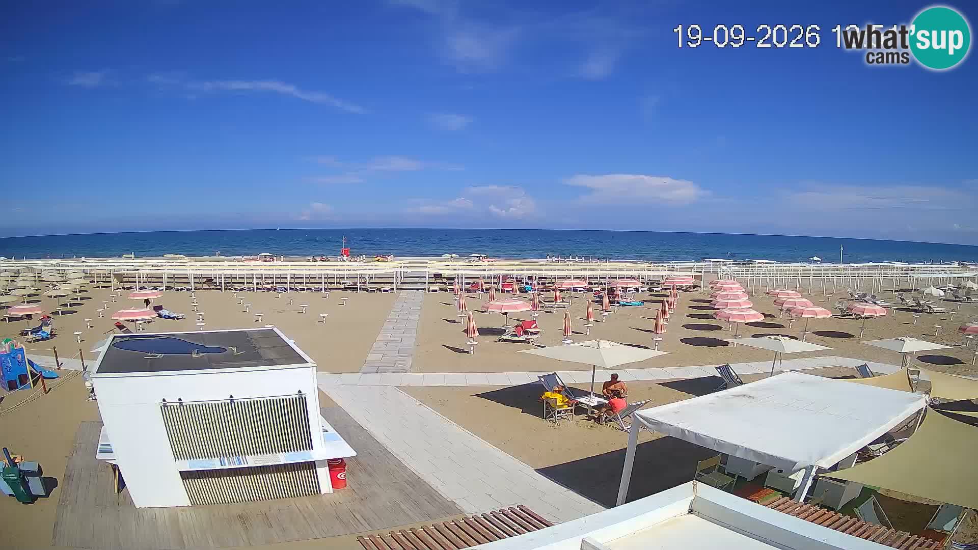 Live webcam Riccione Strand – Bagni Oreste spiaggia 115 – Italien