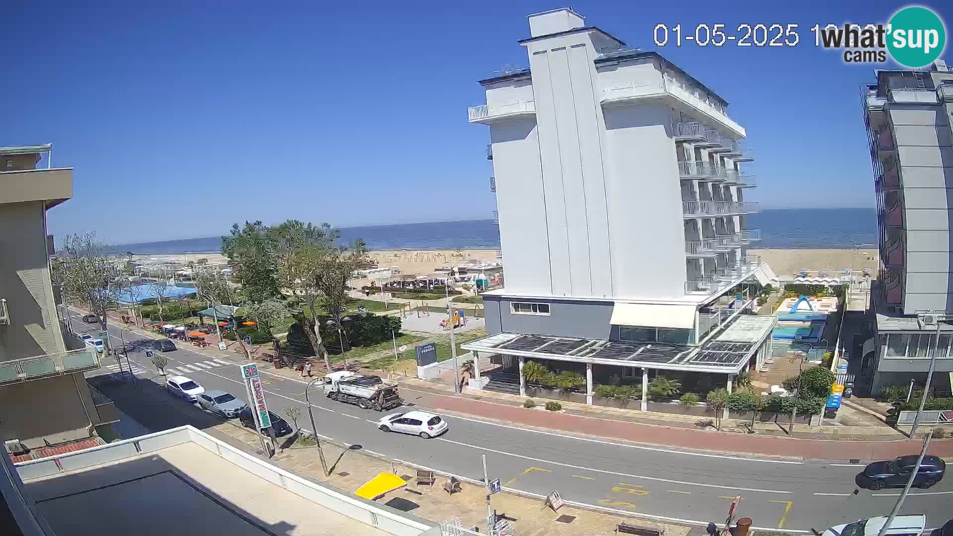 Riccione web kamera plaža i vrtovi La Malfa – plaža Bagni Oreste 115