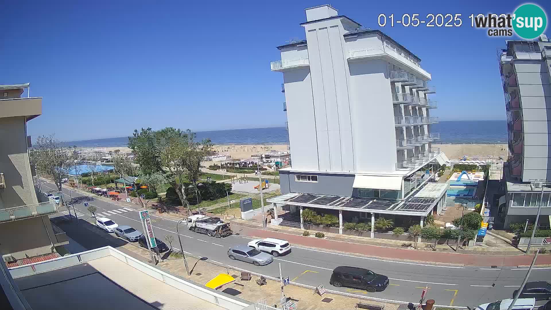 Riccione web kamera plaža i vrtovi La Malfa – plaža Bagni Oreste 115