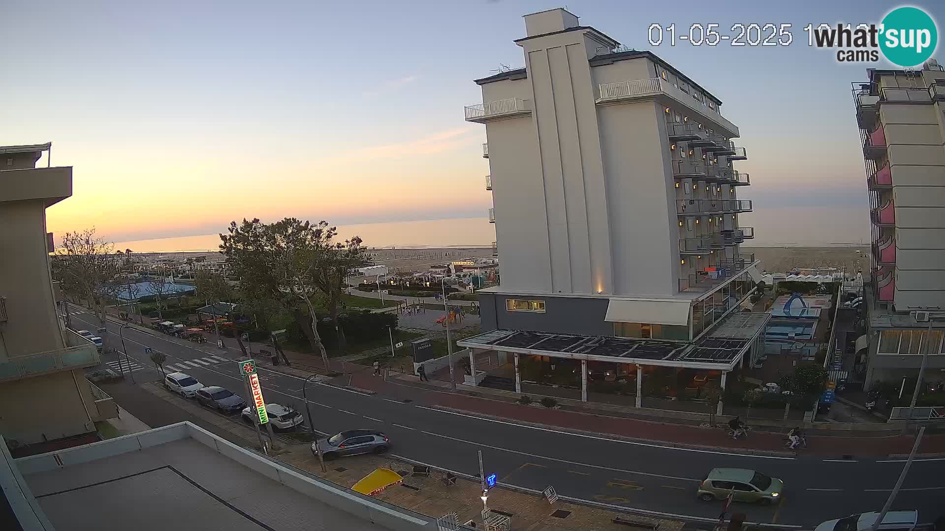 Riccione webcam plage et jardins La Malfa – Bagni Oreste plage 115