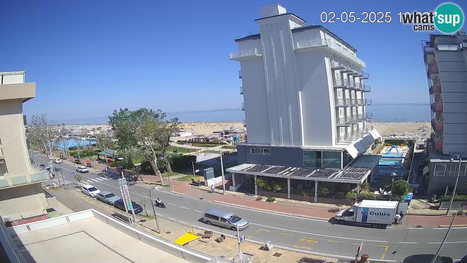 Plaža s spletno kamero Riccione in vrtovi La Malfa – plaža Bagni Oreste 115