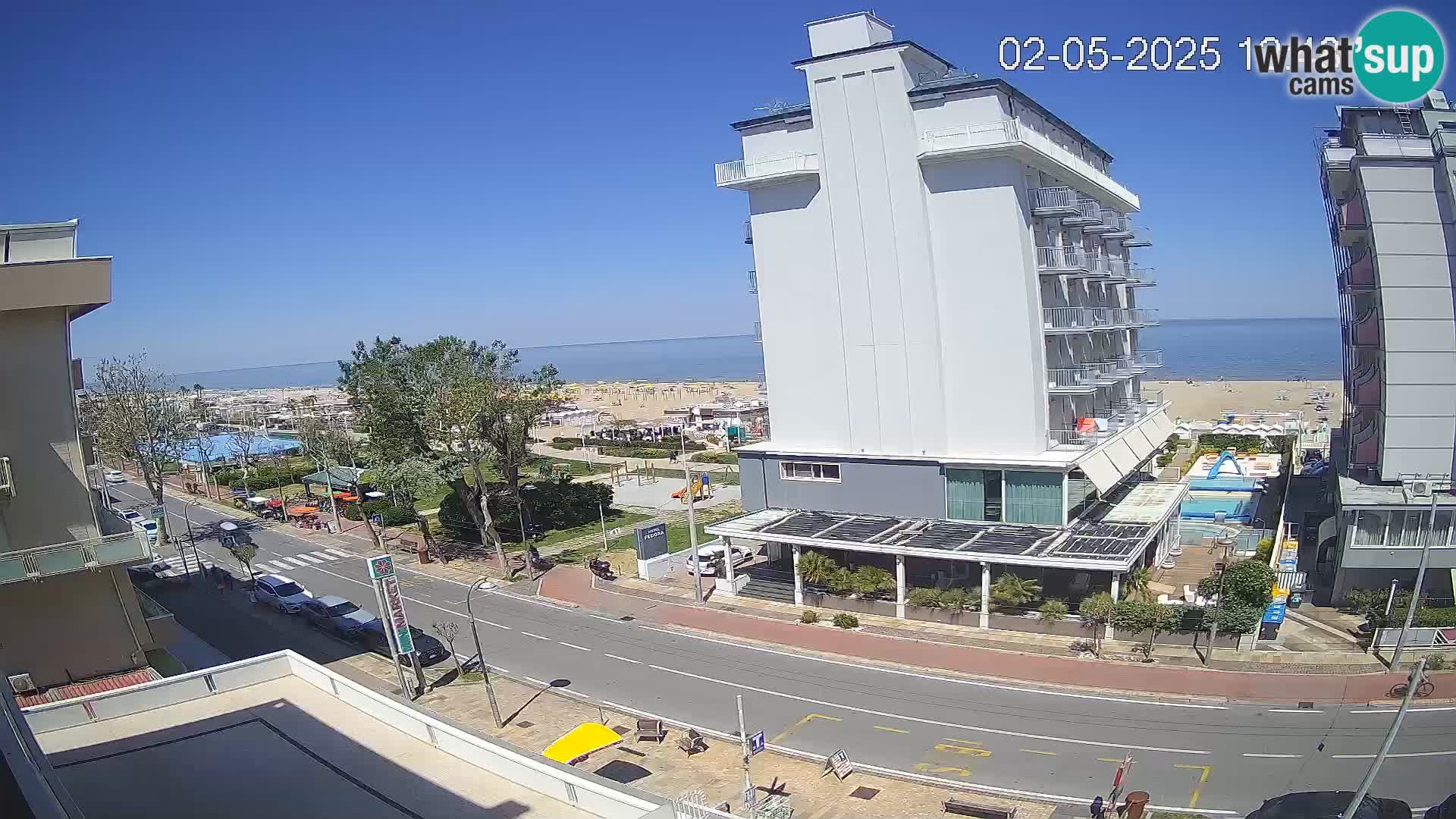 Riccione web kamera plaža i vrtovi La Malfa – plaža Bagni Oreste 115