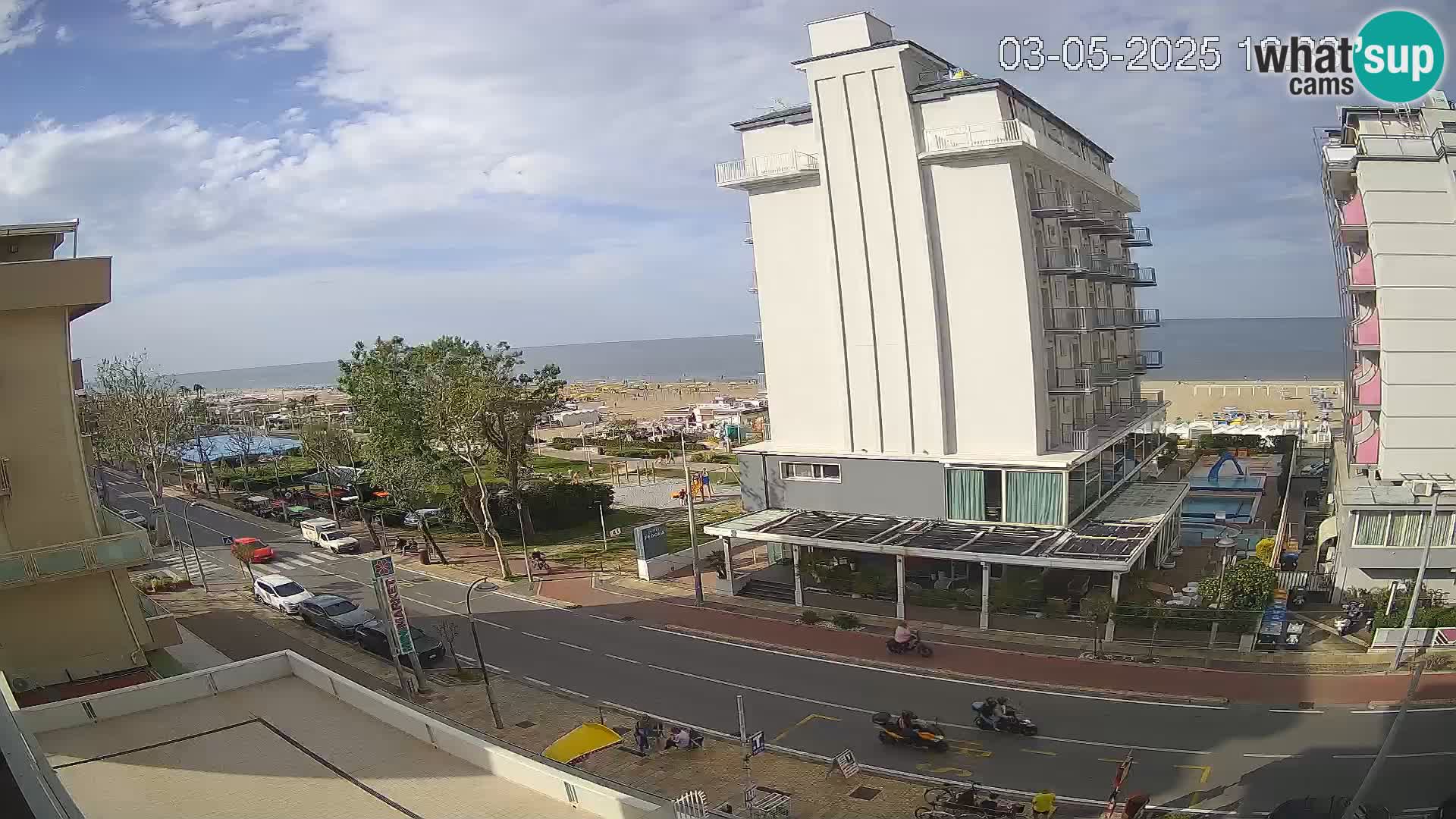 Riccione web kamera plaža i vrtovi La Malfa – plaža Bagni Oreste 115