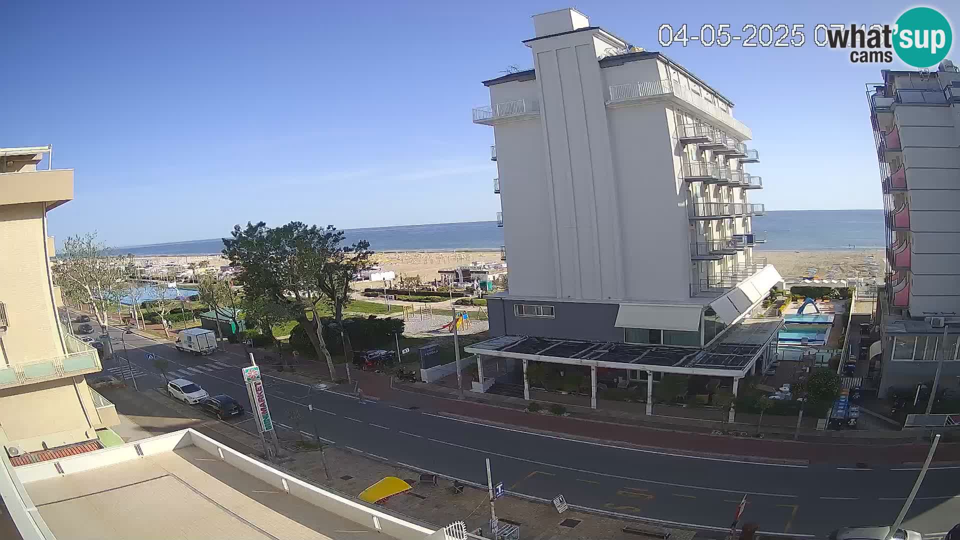 Riccione webcam playa y jardines La Malfa – Playa Bagni Oreste 115