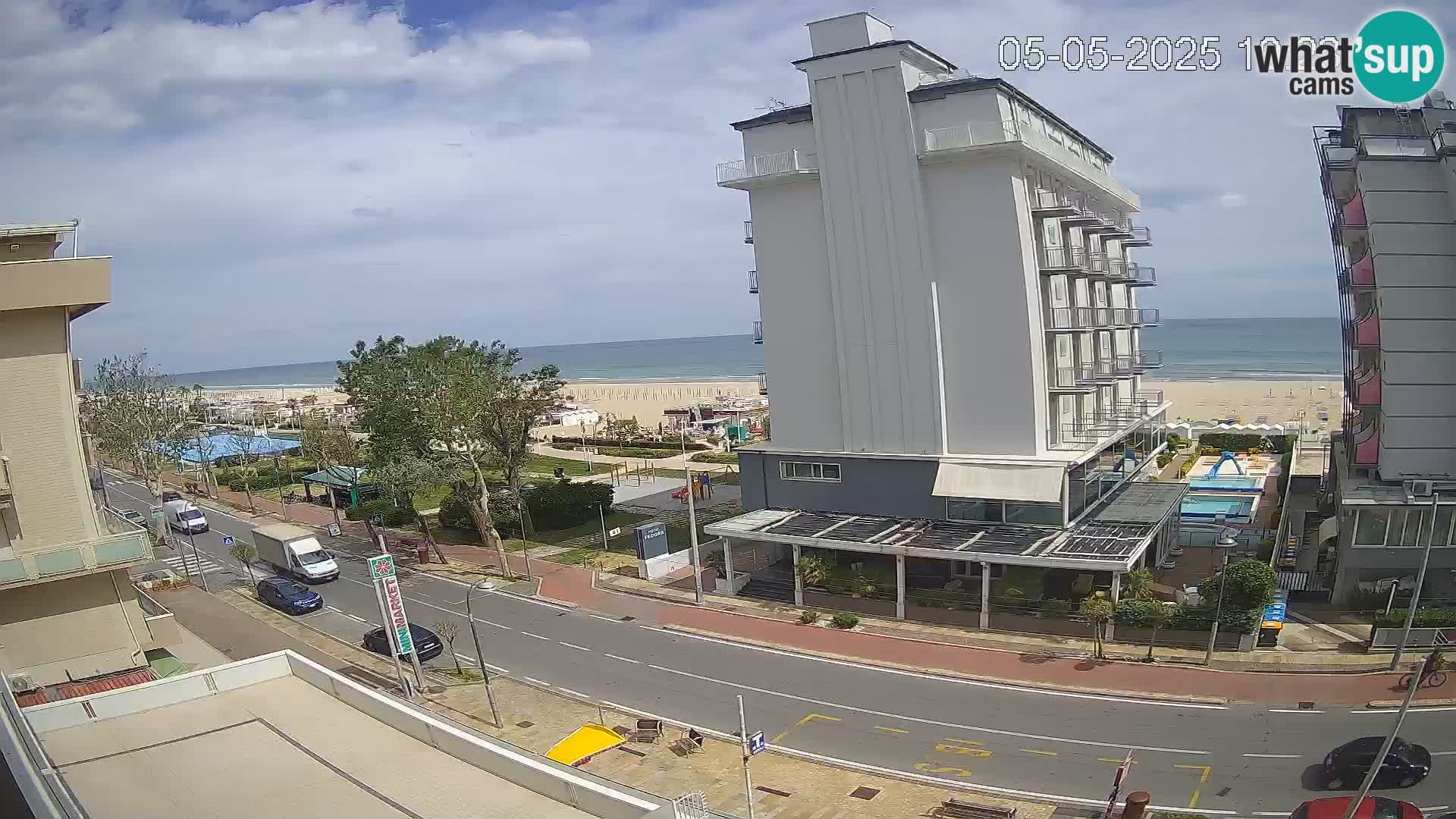 Riccione web kamera plaža i vrtovi La Malfa – plaža Bagni Oreste 115
