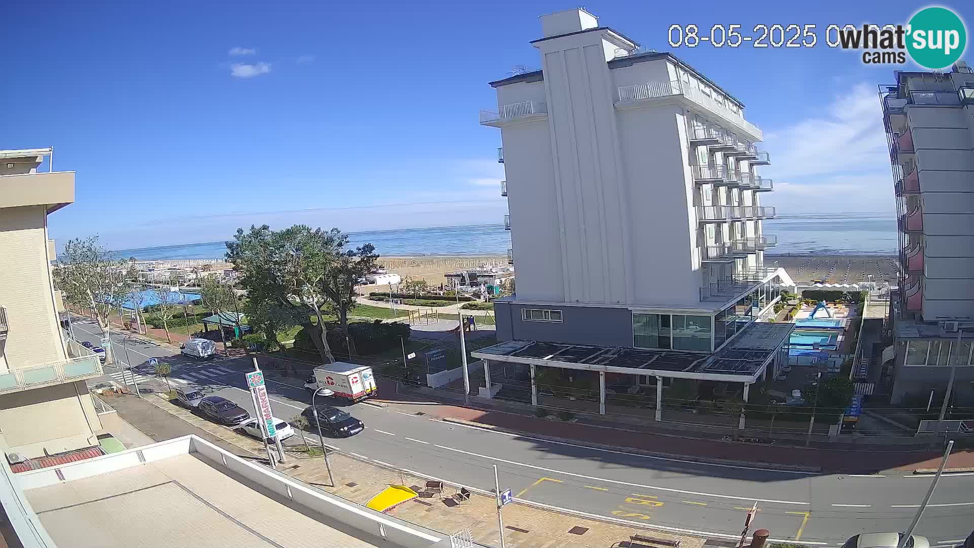 Riccione webcam plage et jardins La Malfa – Bagni Oreste plage 115