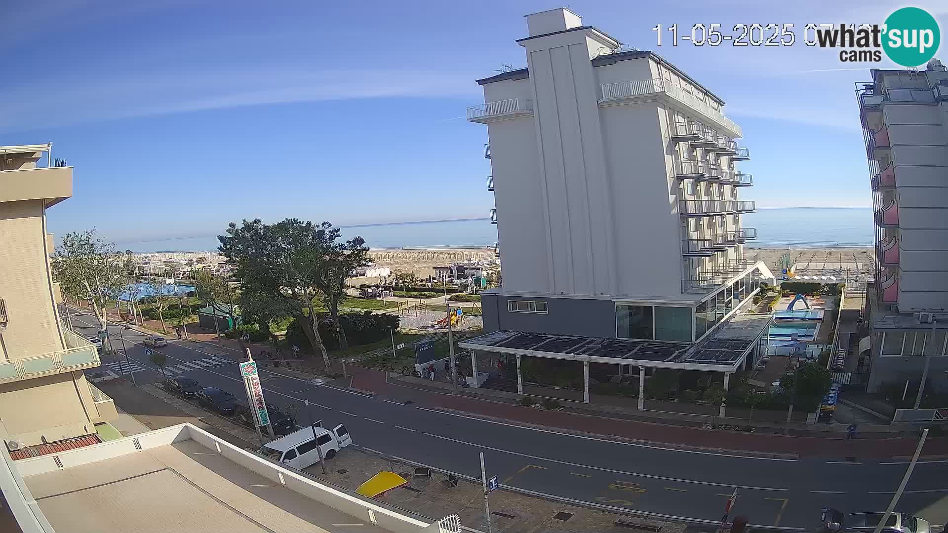 Riccione webcam playa y jardines La Malfa – Playa Bagni Oreste 115