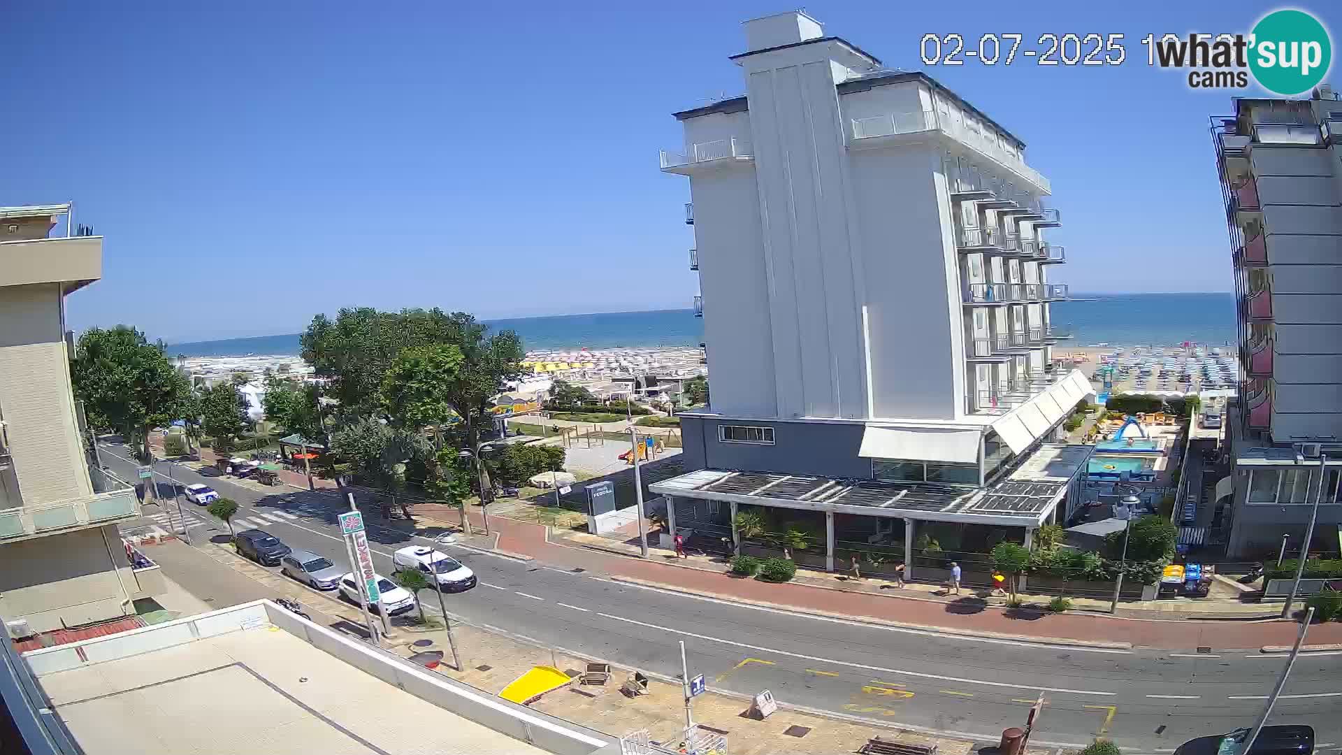 Riccione webcam plage et jardins La Malfa – Bagni Oreste plage 115