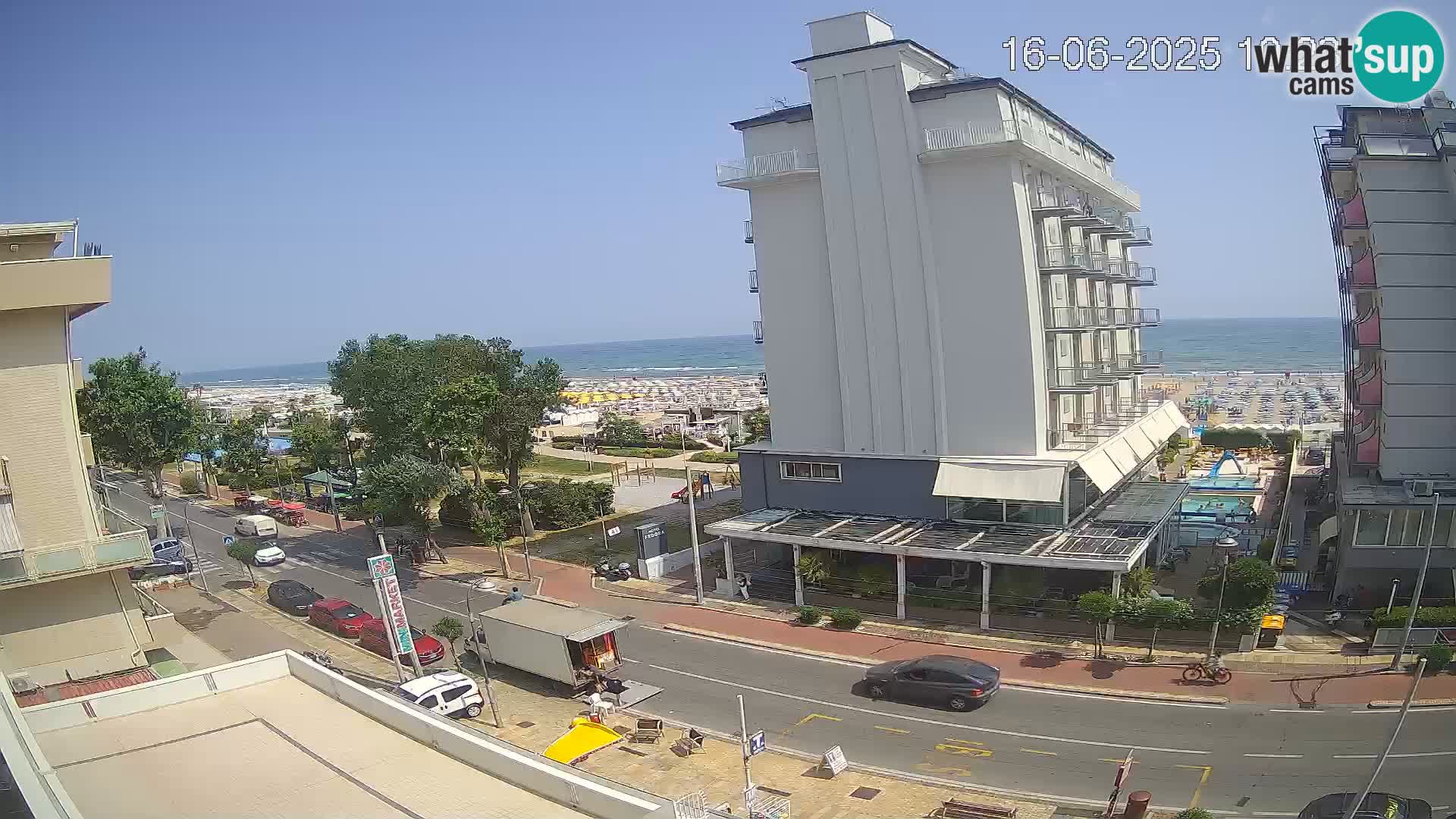 Riccione web kamera plaža i vrtovi La Malfa – plaža Bagni Oreste 115