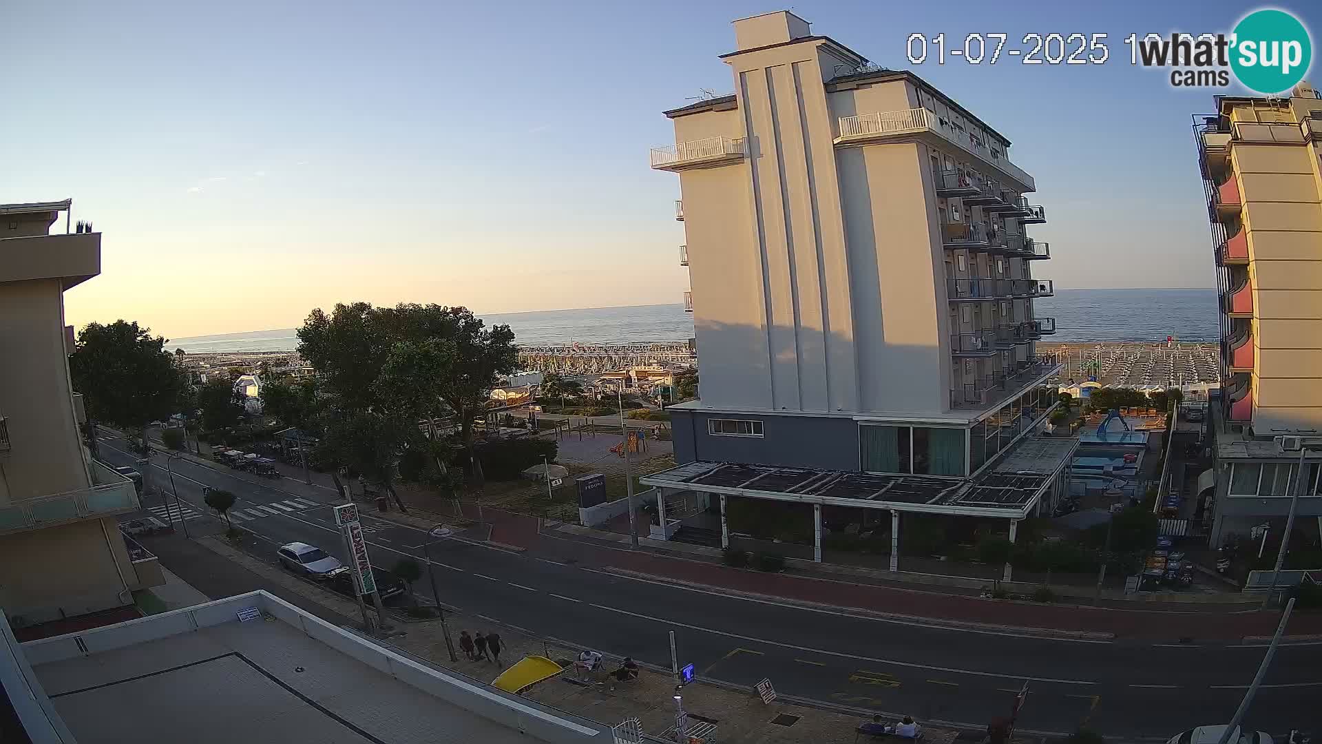 Riccione web kamera plaža i vrtovi La Malfa – plaža Bagni Oreste 115
