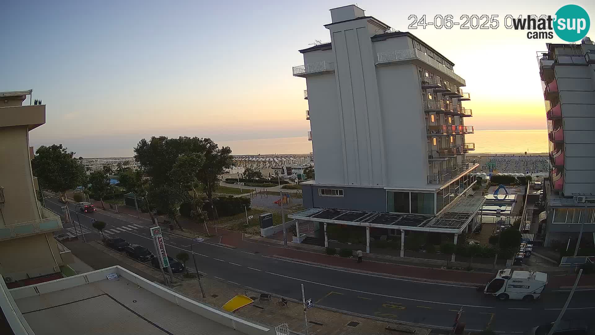 Riccione webcam plage et jardins La Malfa – Bagni Oreste plage 115