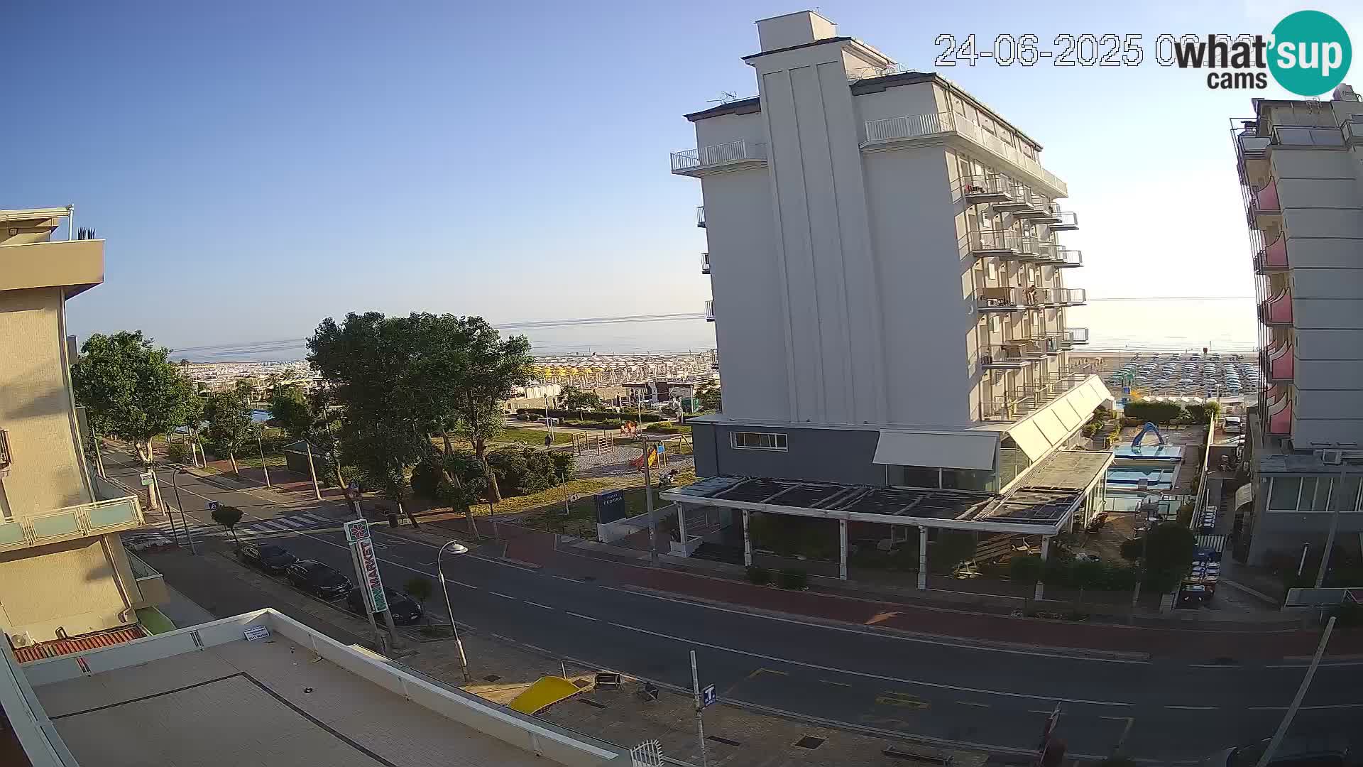 Riccione web kamera plaža i vrtovi La Malfa – plaža Bagni Oreste 115