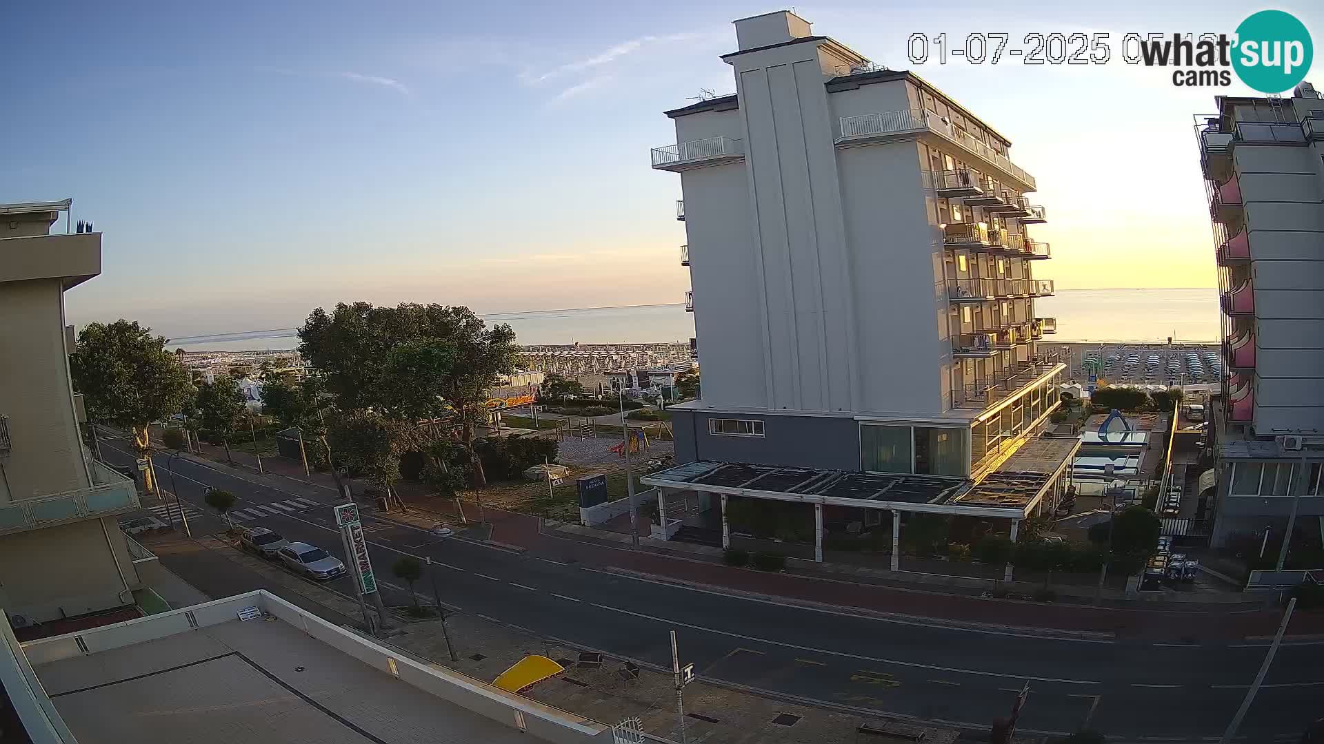 Riccione webcam plage et jardins La Malfa – Bagni Oreste plage 115