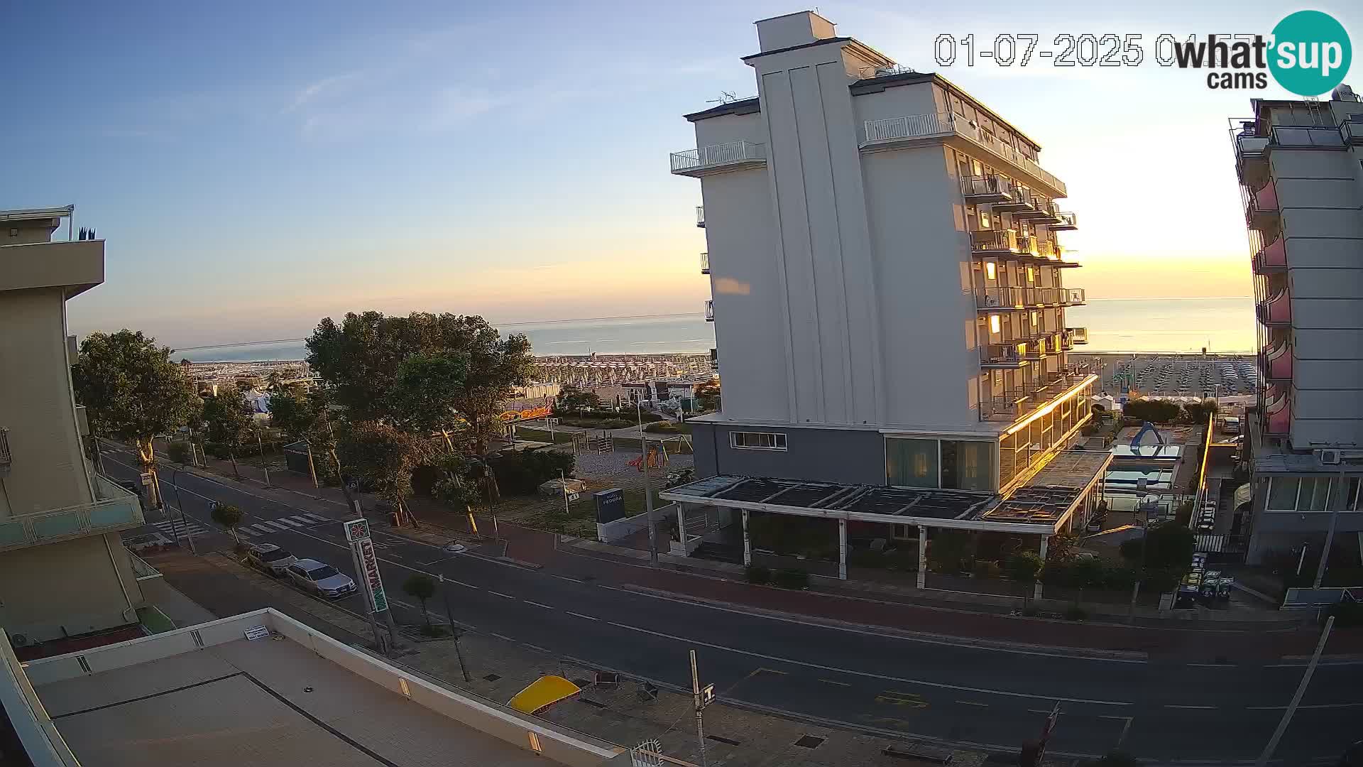Riccione webcam plage et jardins La Malfa – Bagni Oreste plage 115