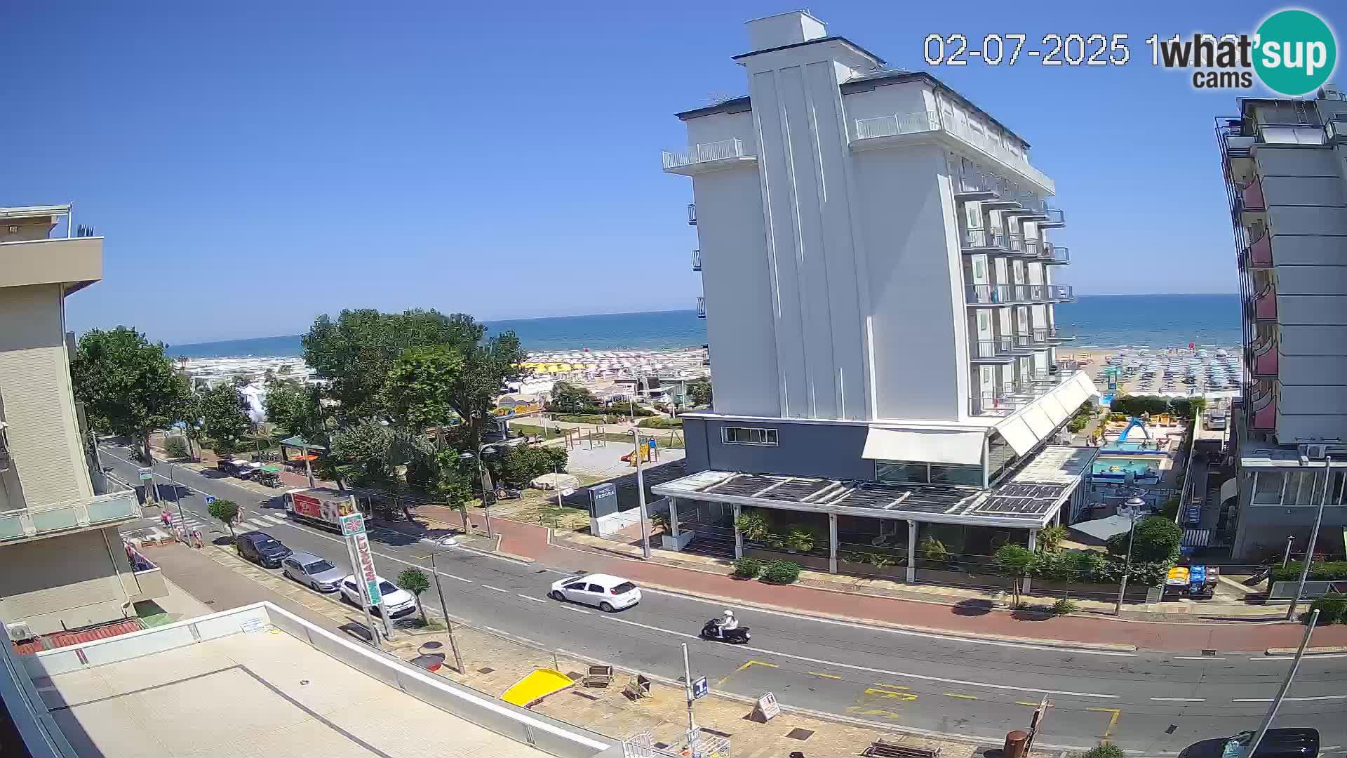 Riccione webcam plage et jardins La Malfa – Bagni Oreste plage 115