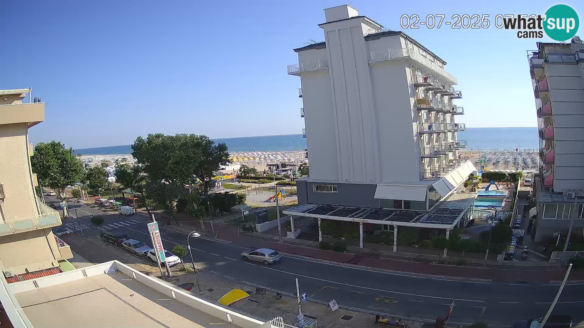 Riccione webcam plage et jardins La Malfa – Bagni Oreste plage 115