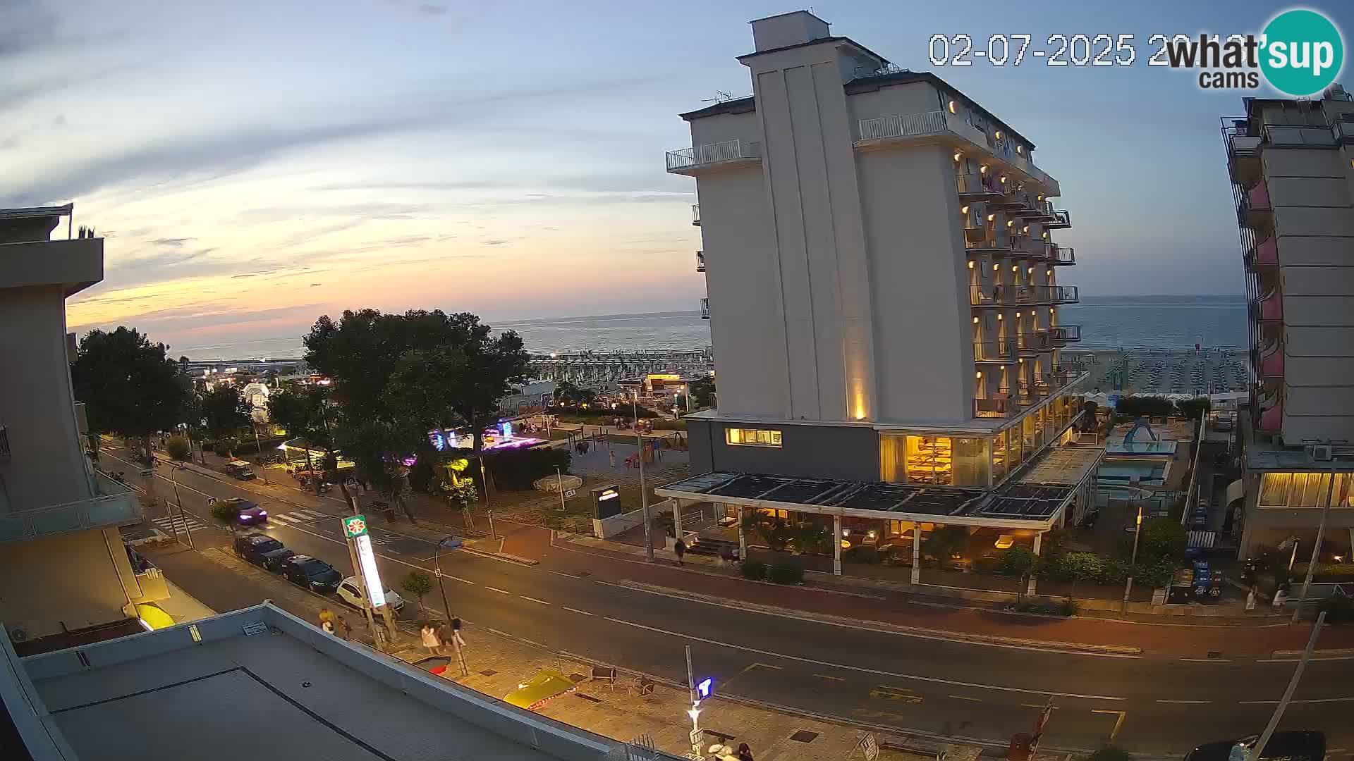 Riccione webcam plage et jardins La Malfa – Bagni Oreste plage 115