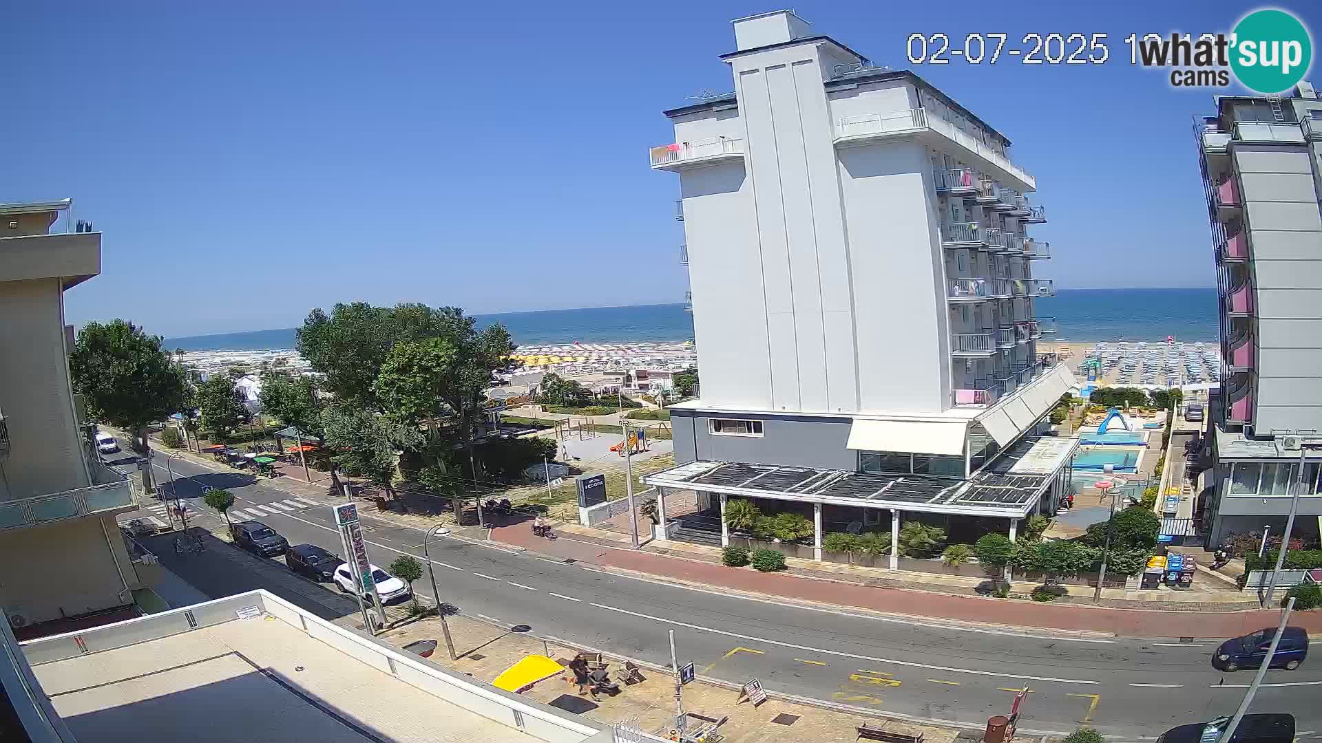 Plaža s spletno kamero Riccione in vrtovi La Malfa – plaža Bagni Oreste 115