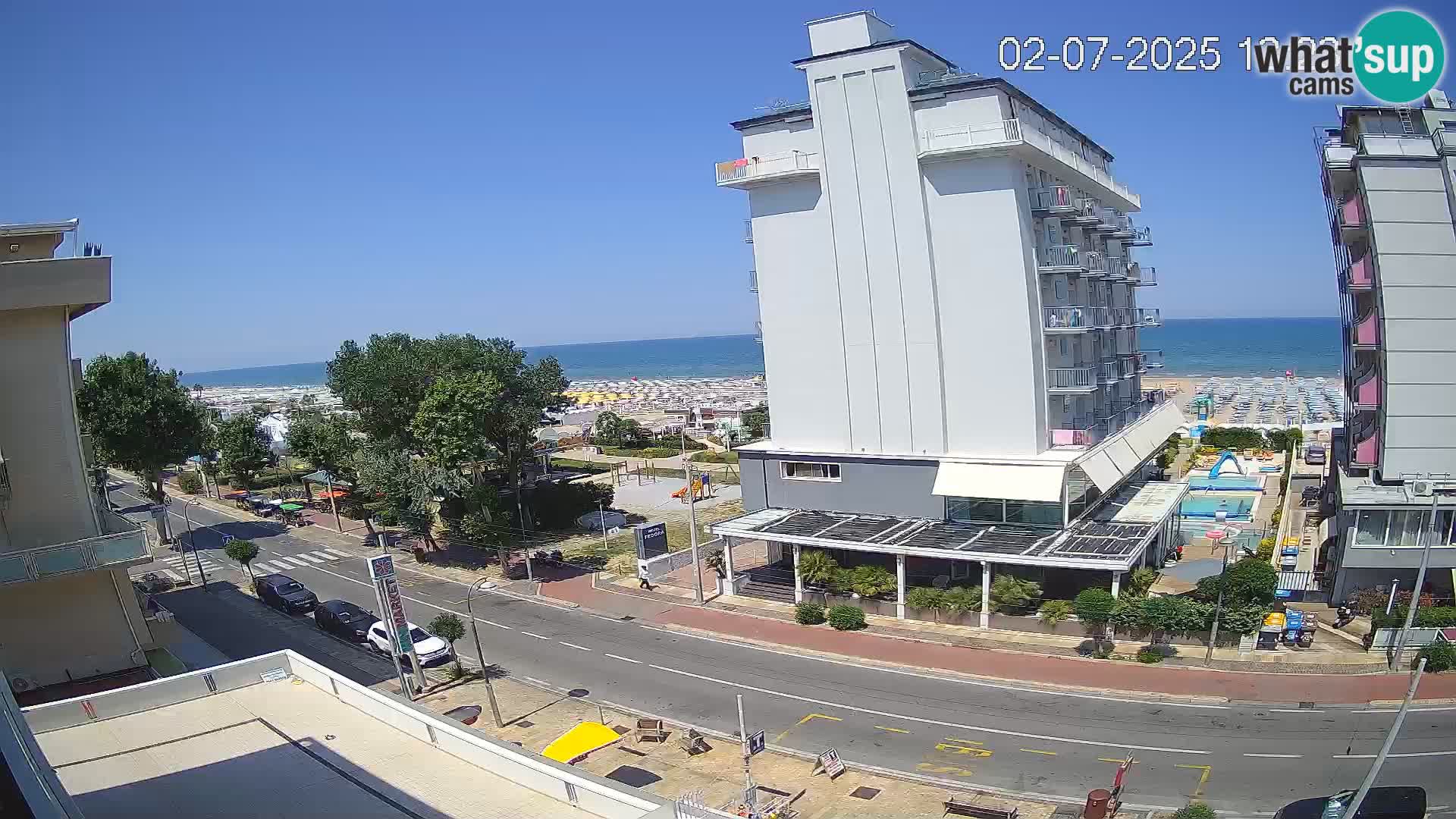 Riccione web kamera plaža i vrtovi La Malfa – plaža Bagni Oreste 115