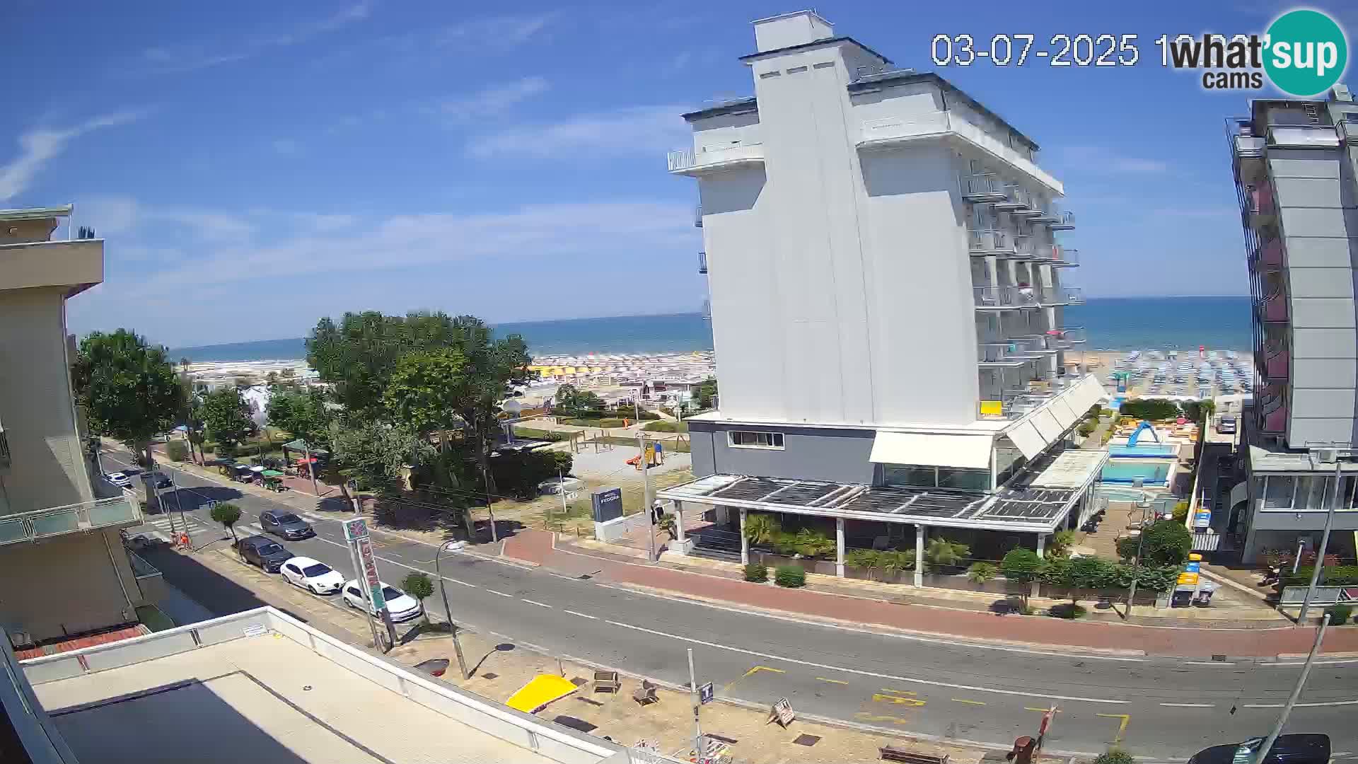 Riccione web kamera plaža i vrtovi La Malfa – plaža Bagni Oreste 115