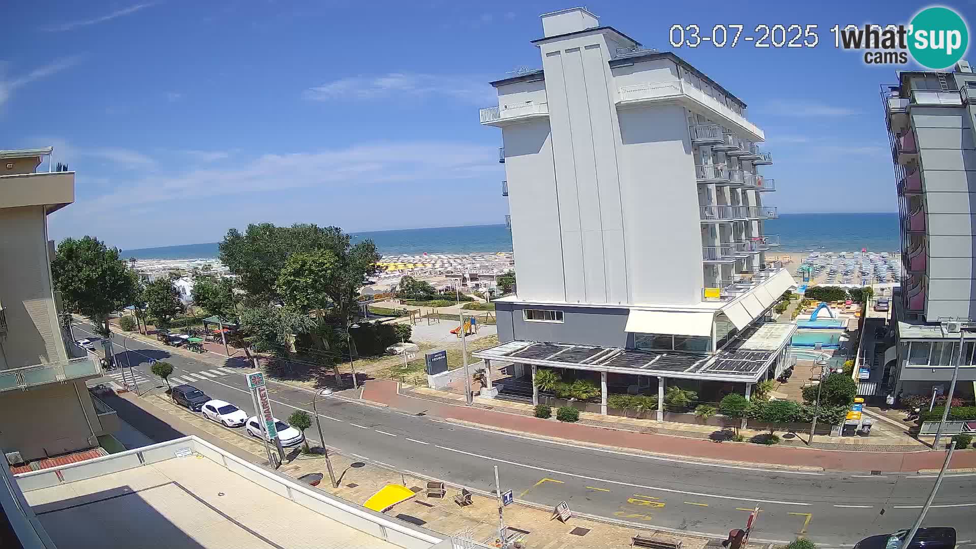 Riccione webcam playa y jardines La Malfa – Playa Bagni Oreste 115