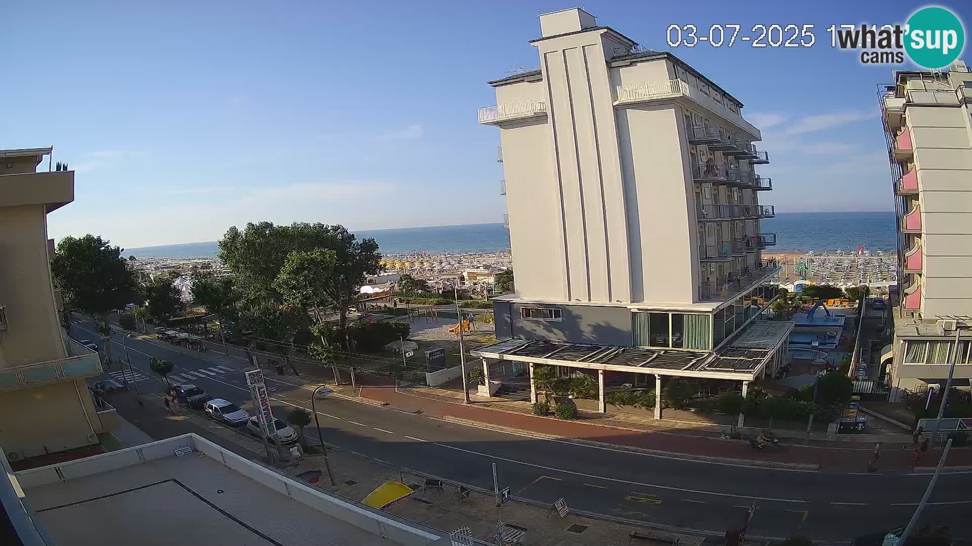 Riccione web kamera plaža i vrtovi La Malfa – plaža Bagni Oreste 115