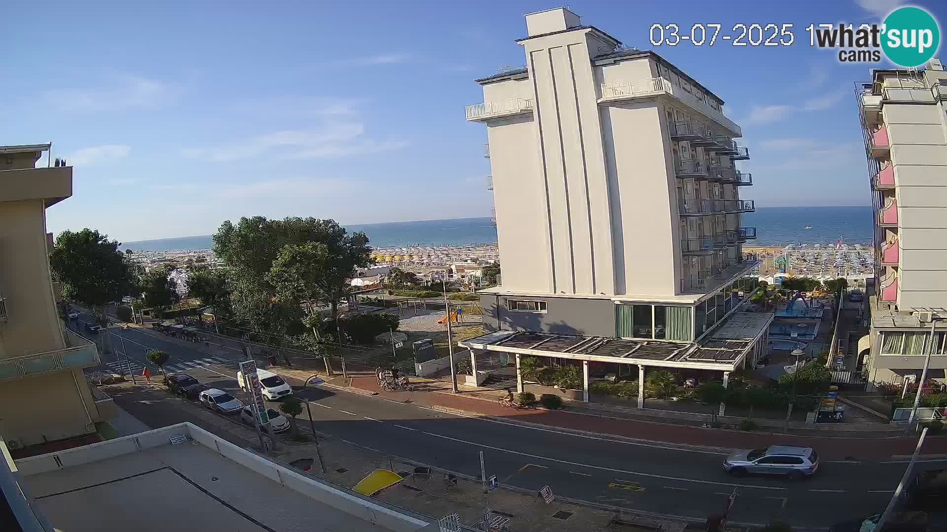 Riccione web kamera plaža i vrtovi La Malfa – plaža Bagni Oreste 115