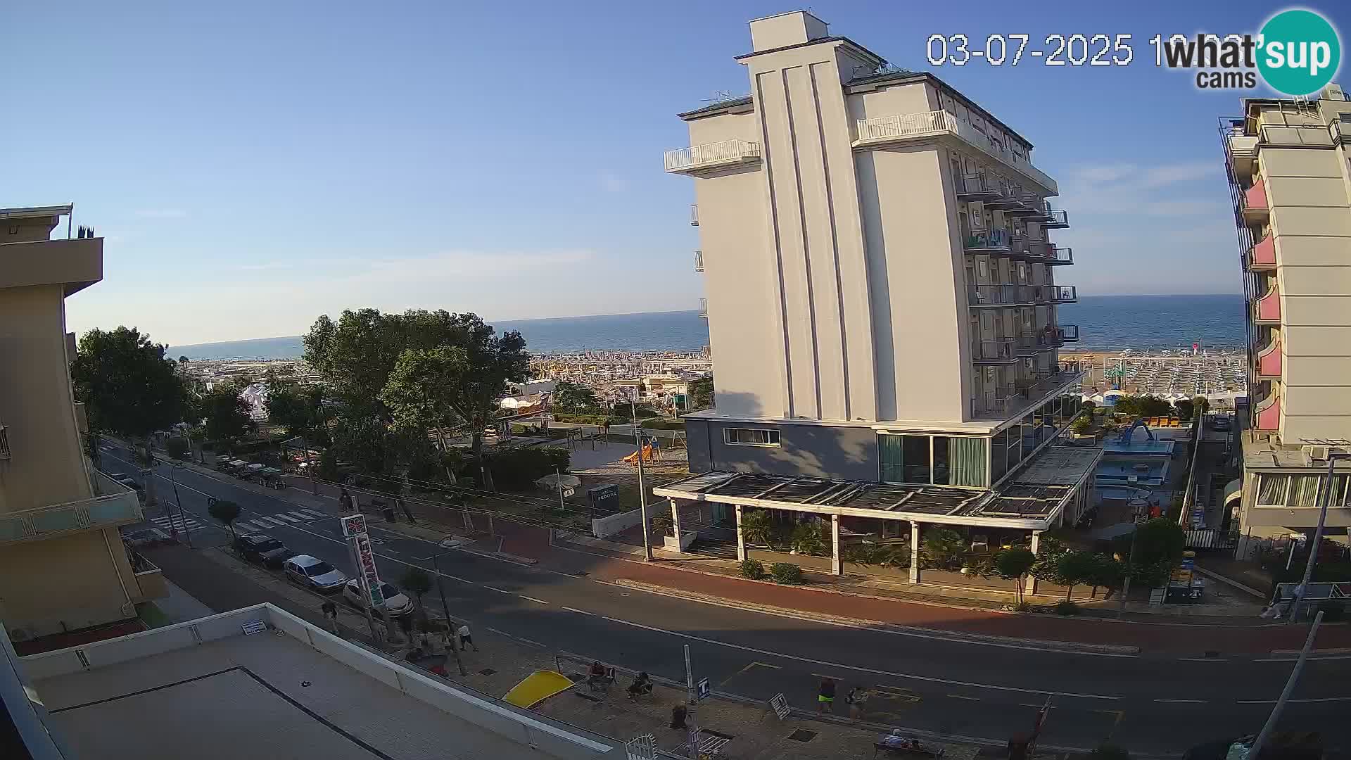 Riccione web kamera plaža i vrtovi La Malfa – plaža Bagni Oreste 115