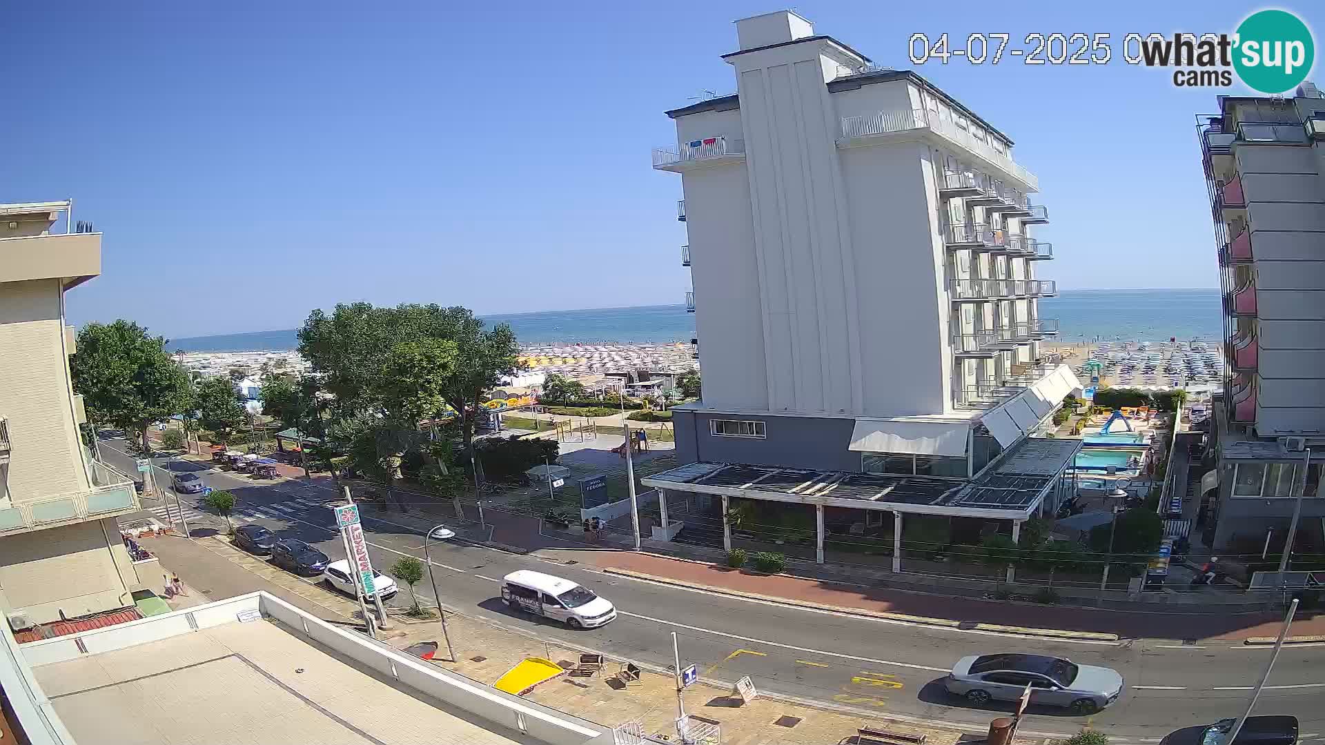 Riccione webcam playa y jardines La Malfa – Playa Bagni Oreste 115